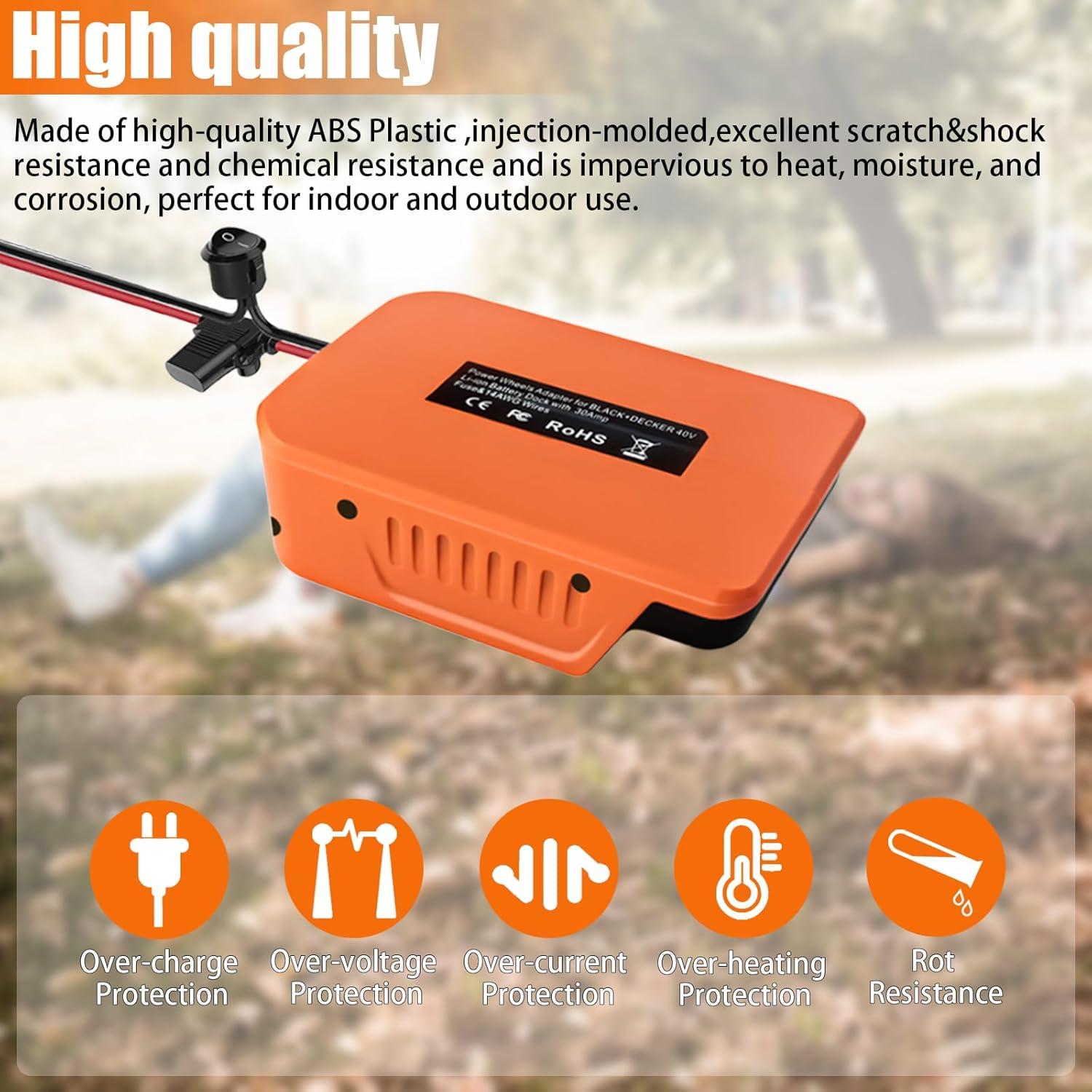 Adaptador de Rueda de Poder Black & Decker 40V con Fusible