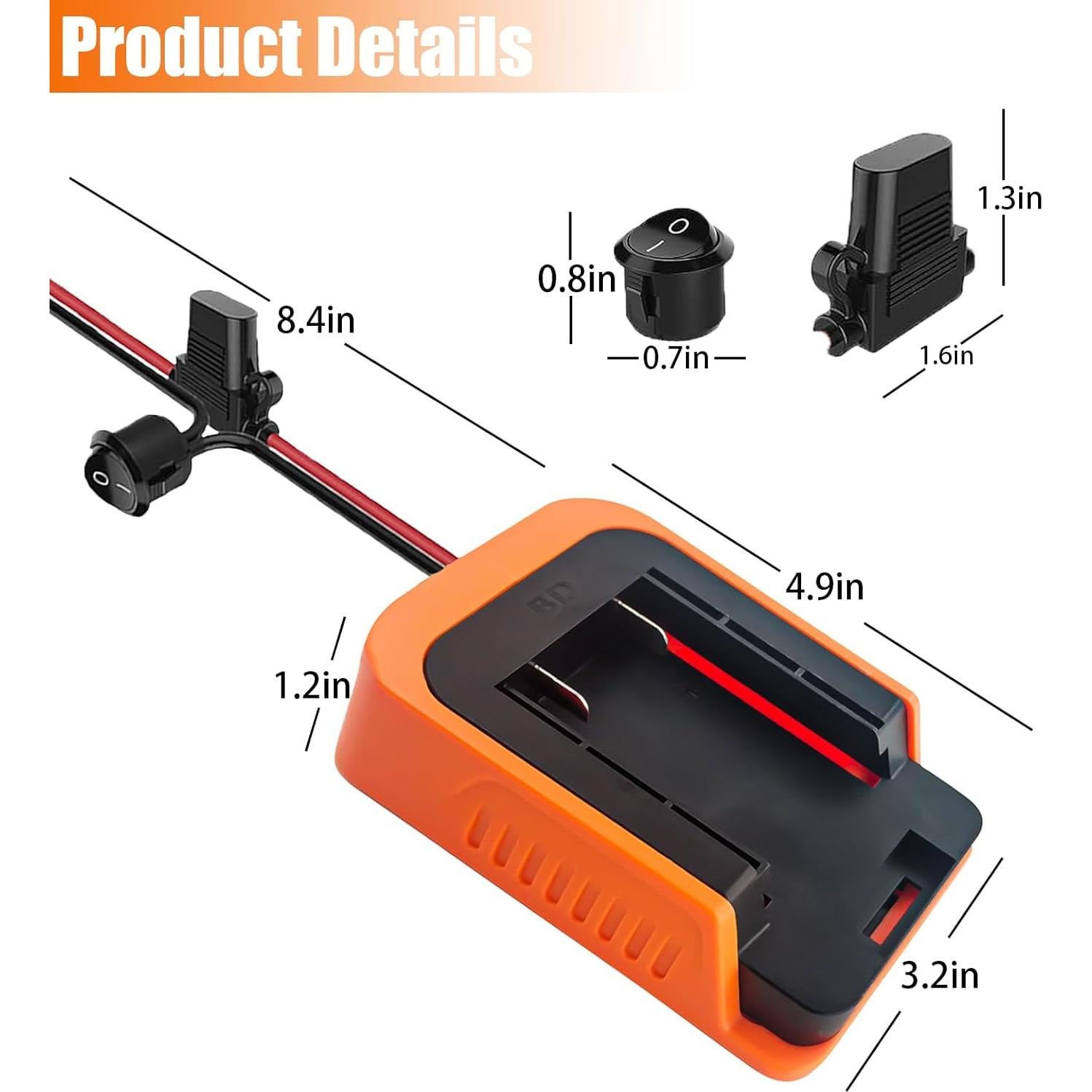 Adaptador de Rueda de Poder Black & Decker 40V con Fusible