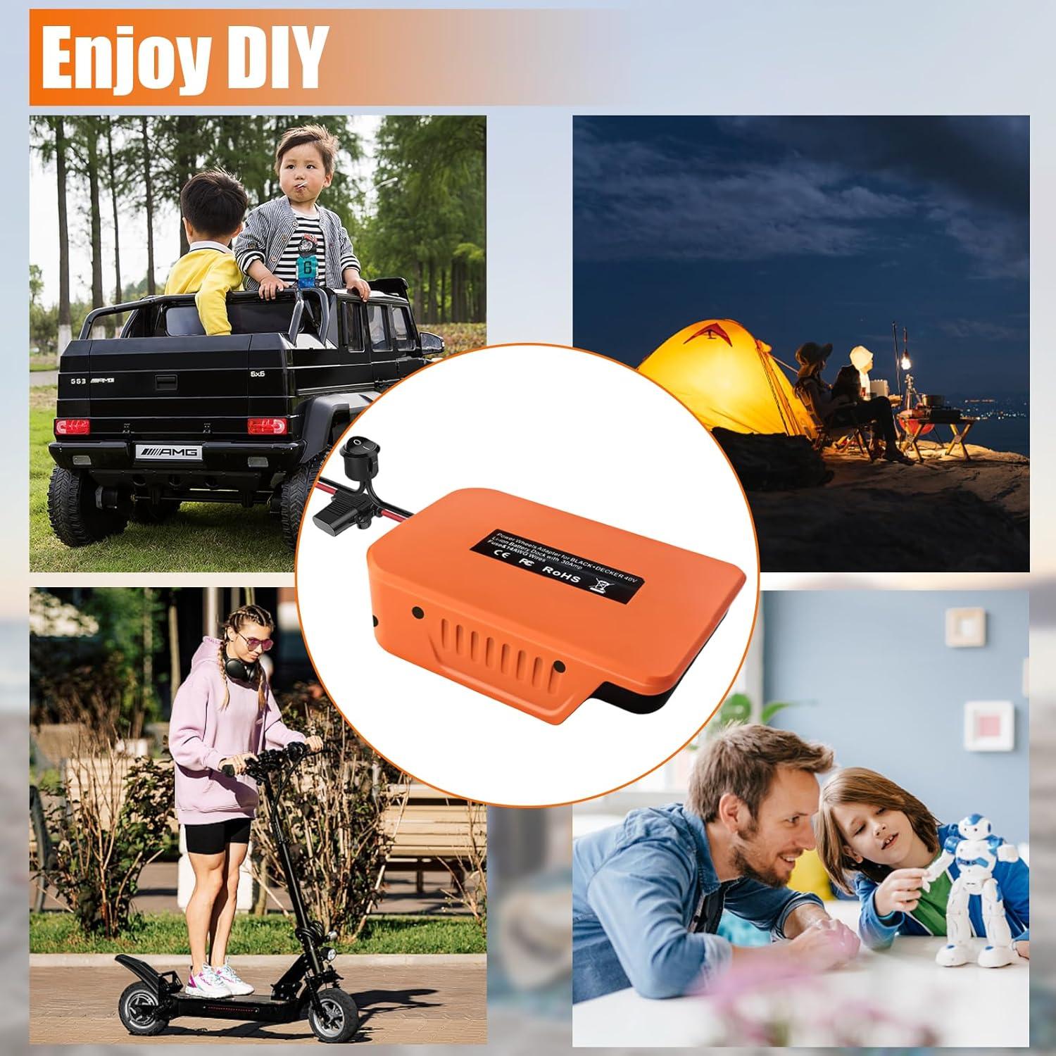 Adaptador de Rueda de Poder Black & Decker 40V con Fusible