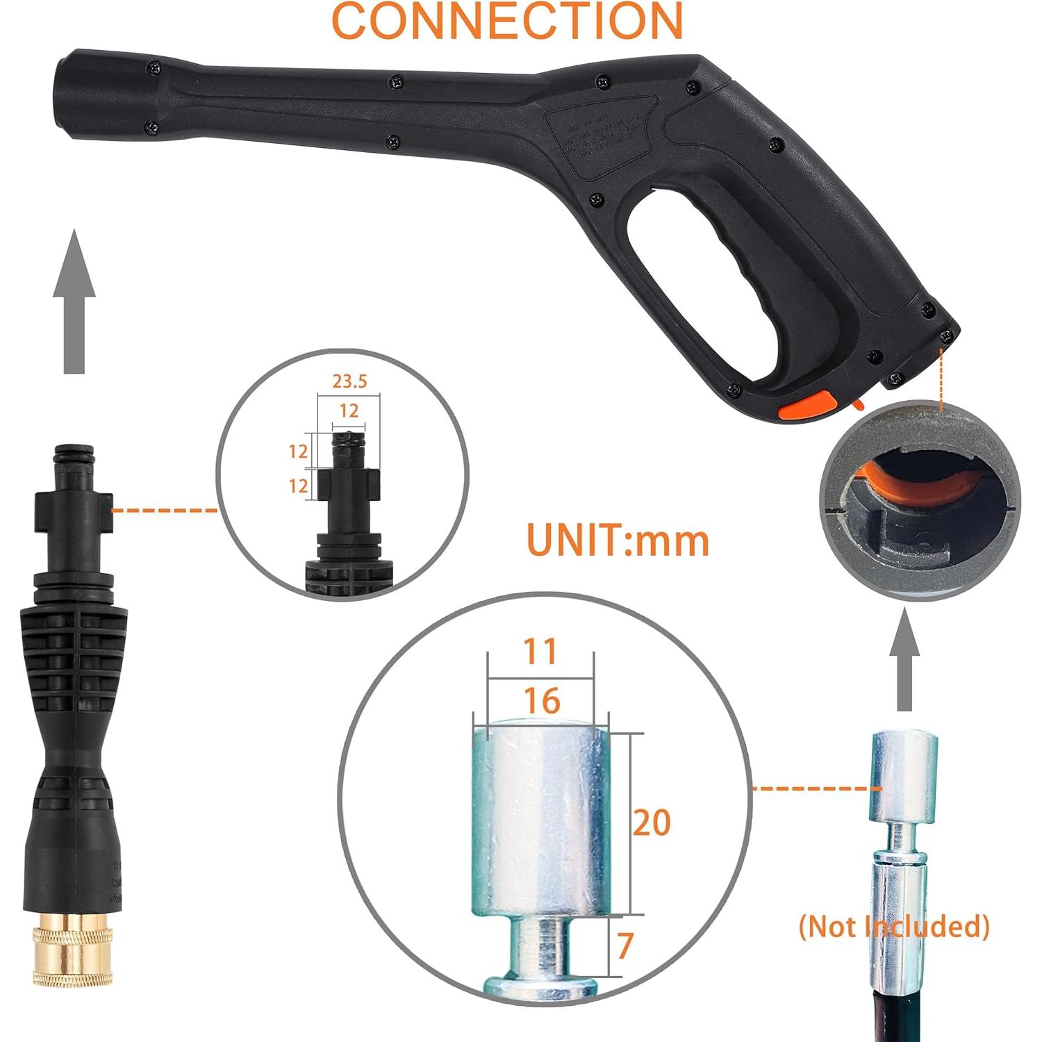 Kit Pistola Lavadora a Presión FIXFANS 5 Boquillas 2320 PSI