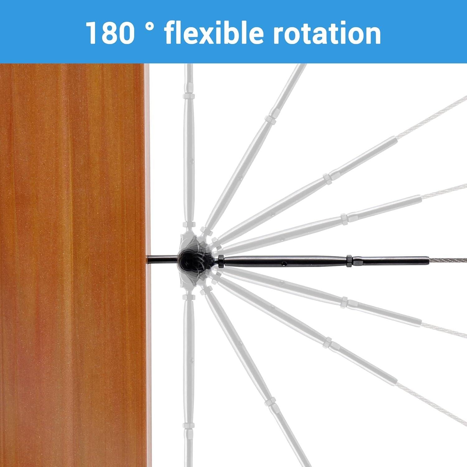 Kit Barandilla de Cable Helffer 10 Piezas Ajustable 180°
