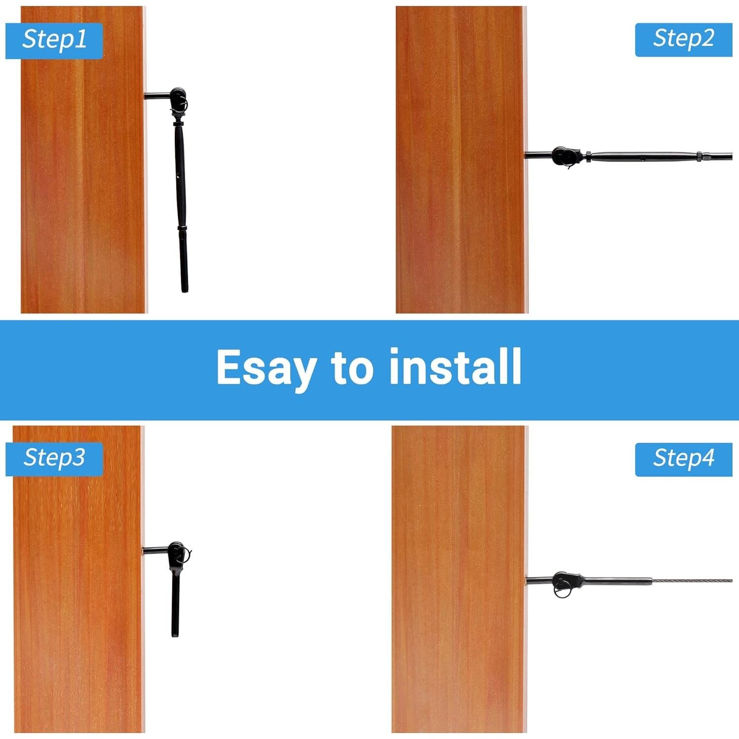 Kit Barandilla de Cable Helffer 10 Piezas Ajustable 180°