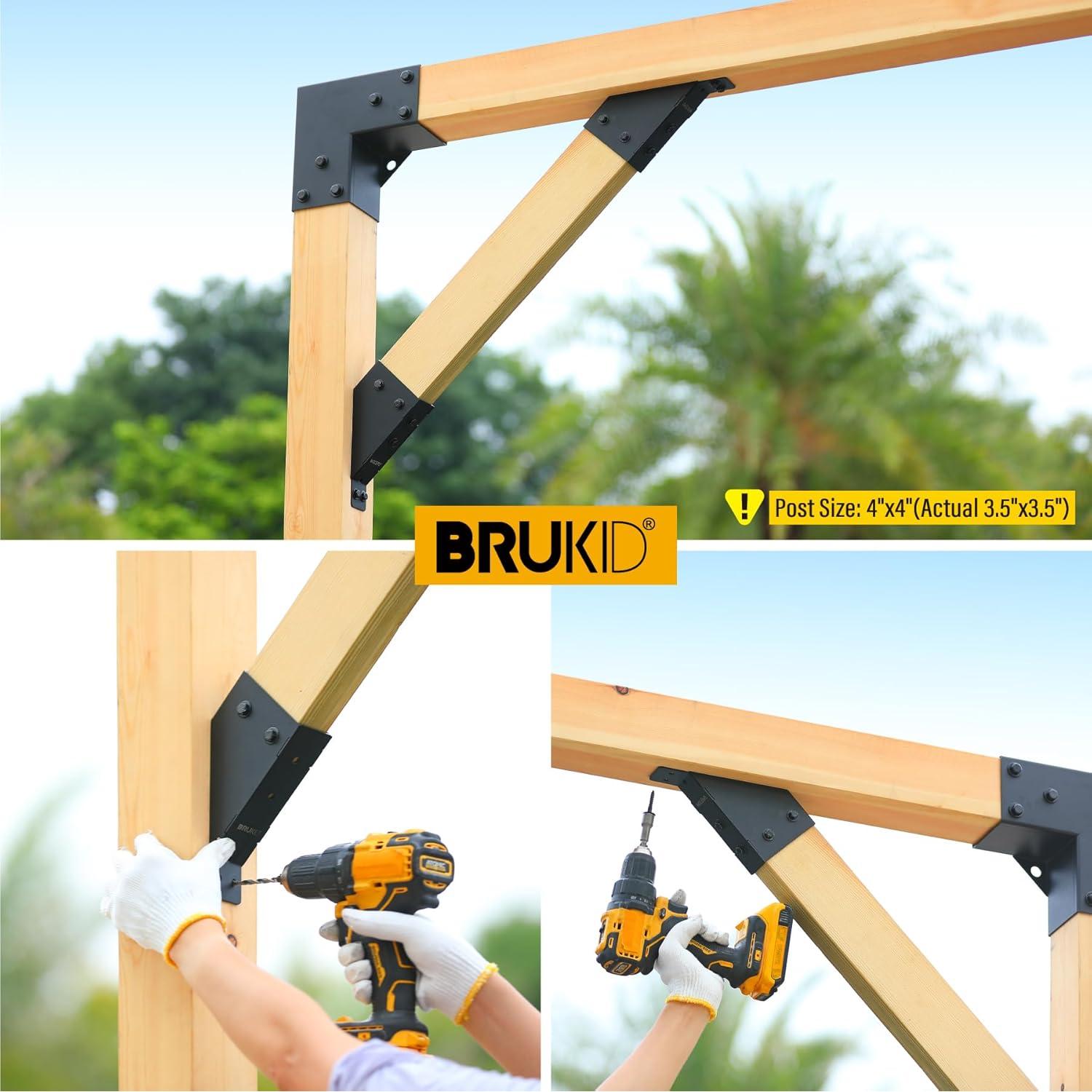 Soporte de Ángulo 45° Brukid 4 Piezas para Madera 2x4