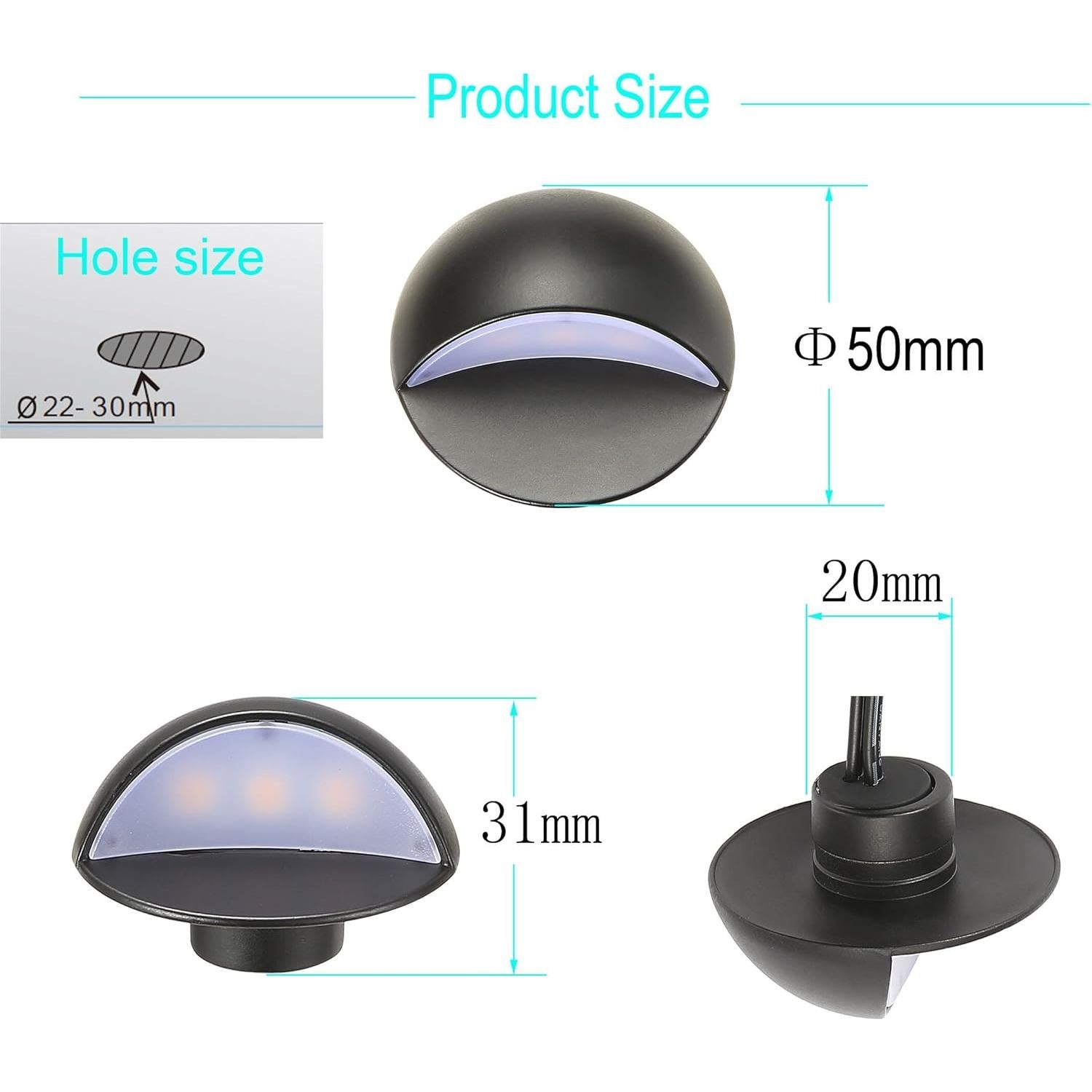 FVTLED Kit de 10 Luces LED Empotradas para Jardín