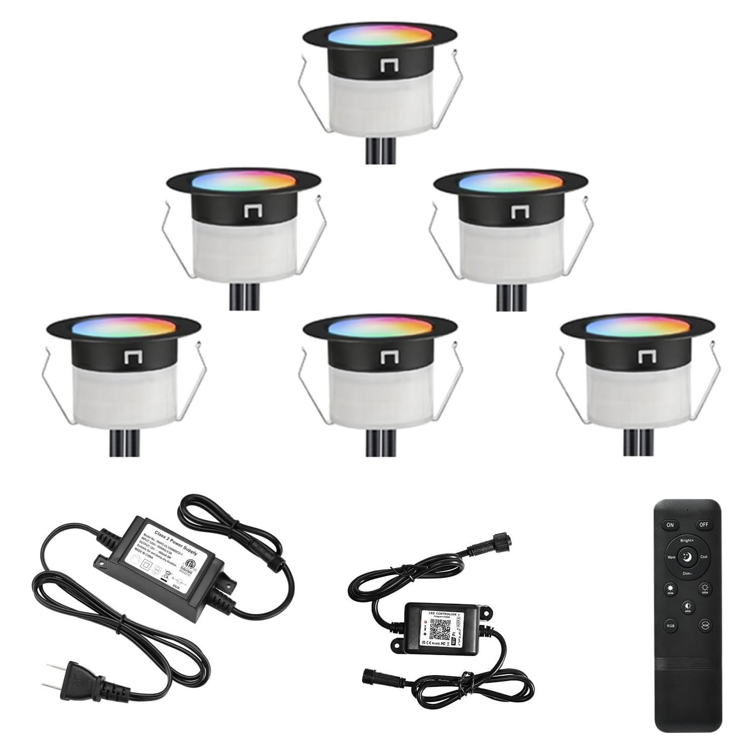 Kit de Luces LED FVTLED 6pcs RGBW Control WiFi Jardín
