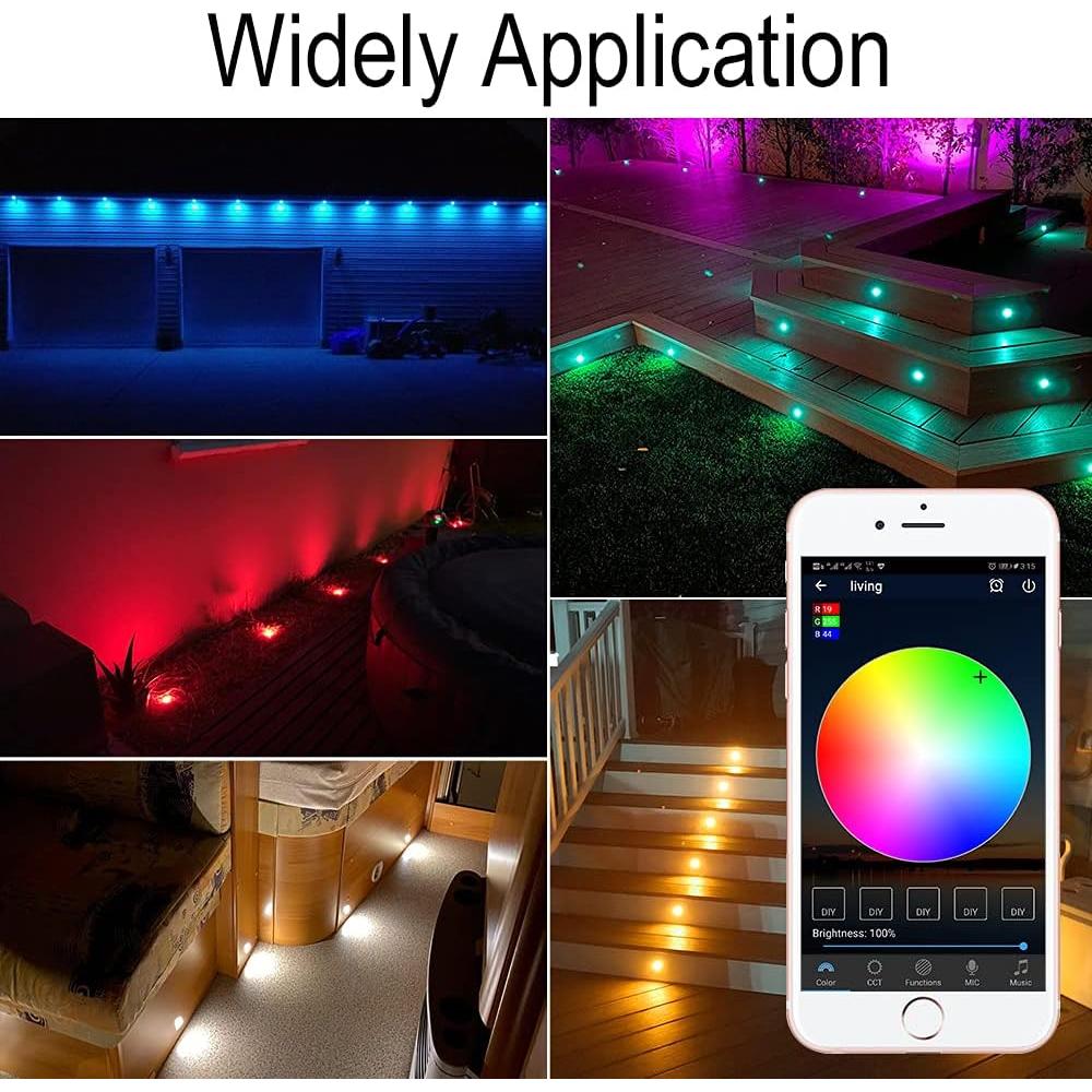 Kit de Luces LED FVTLED 6pcs RGBW Control WiFi Jardín