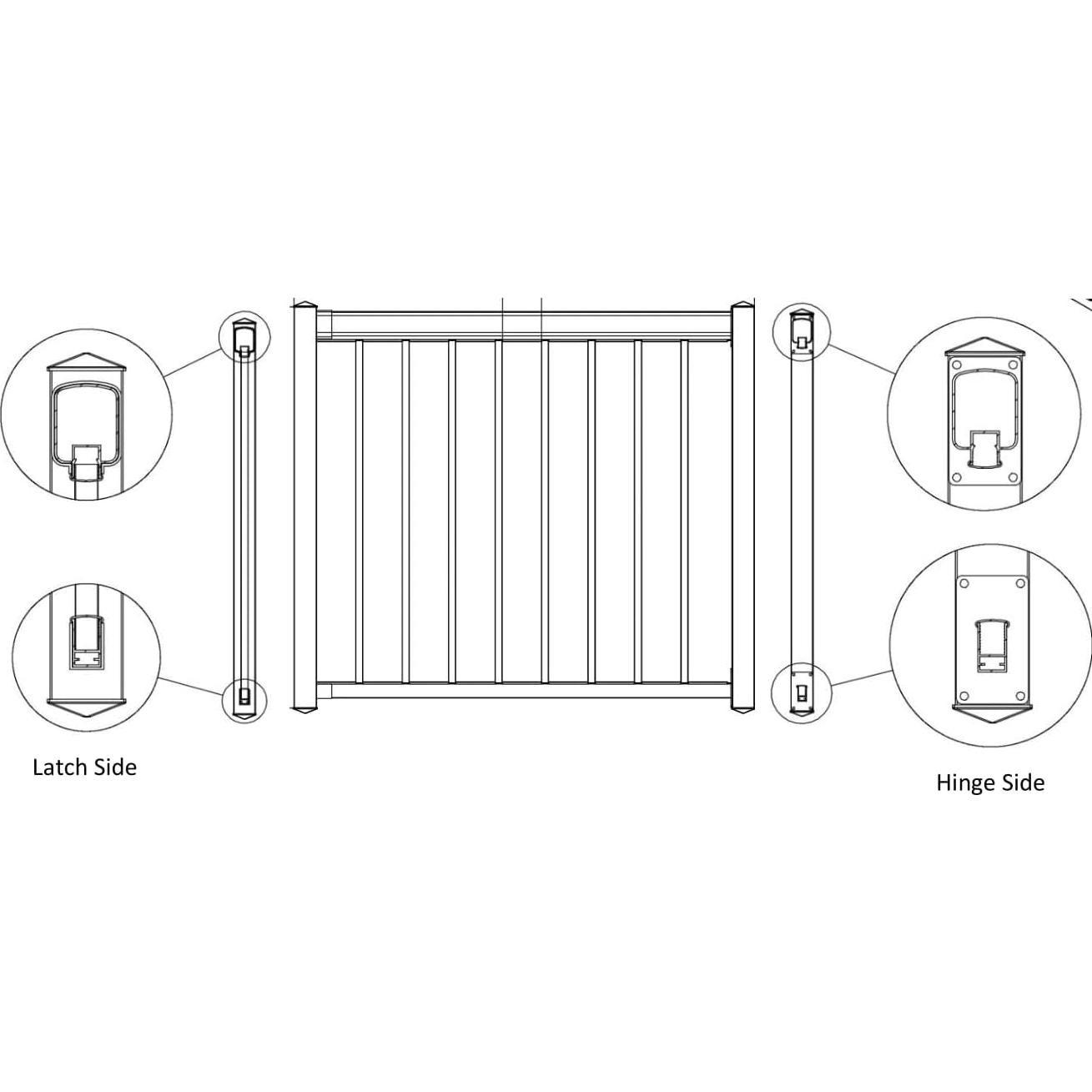 Kit de Puerta Aluminio Ligero MOUNTWEST 121,92x106,68 cm Negro
