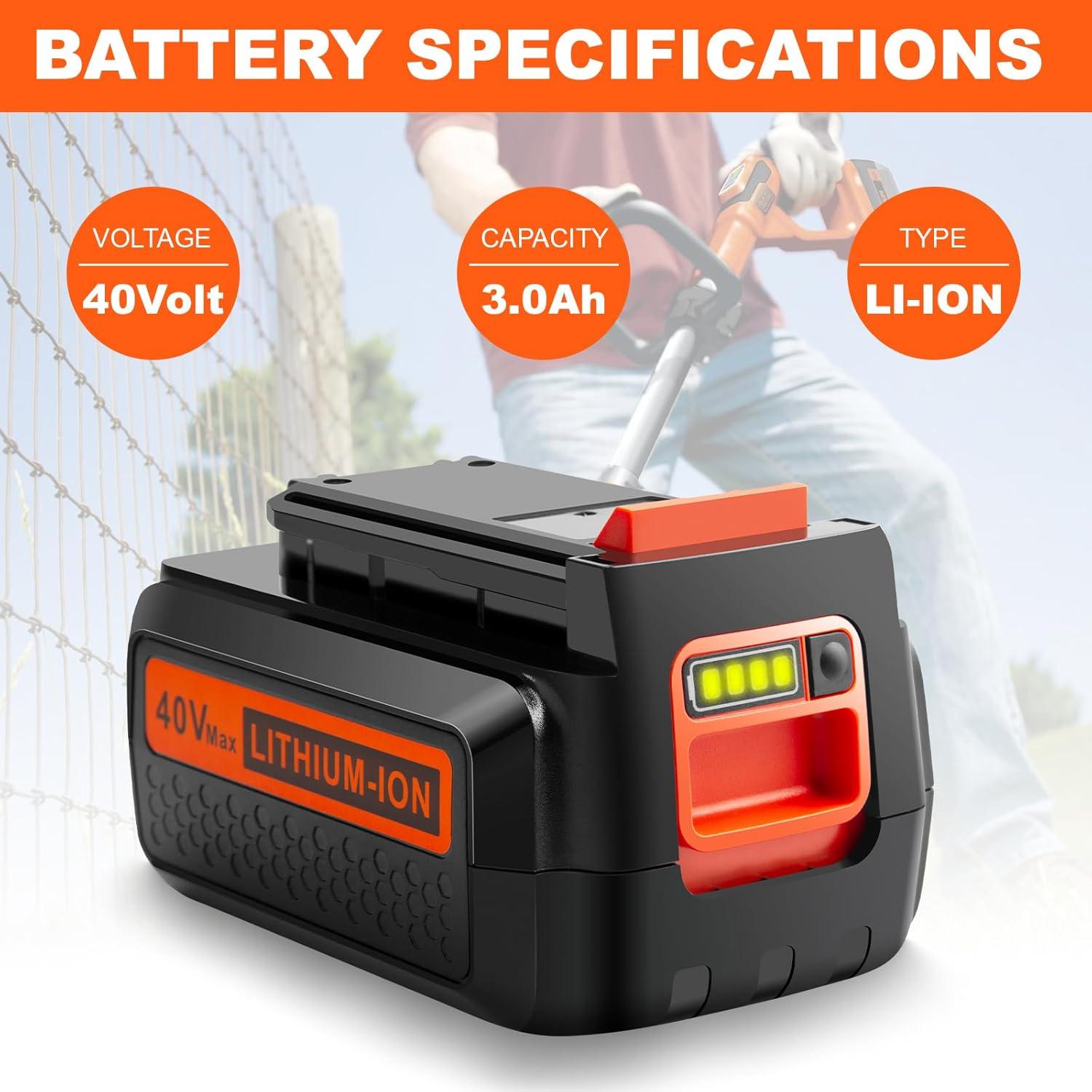 Batería de Litio 40V LBX2040 y Cargador Black and Decker