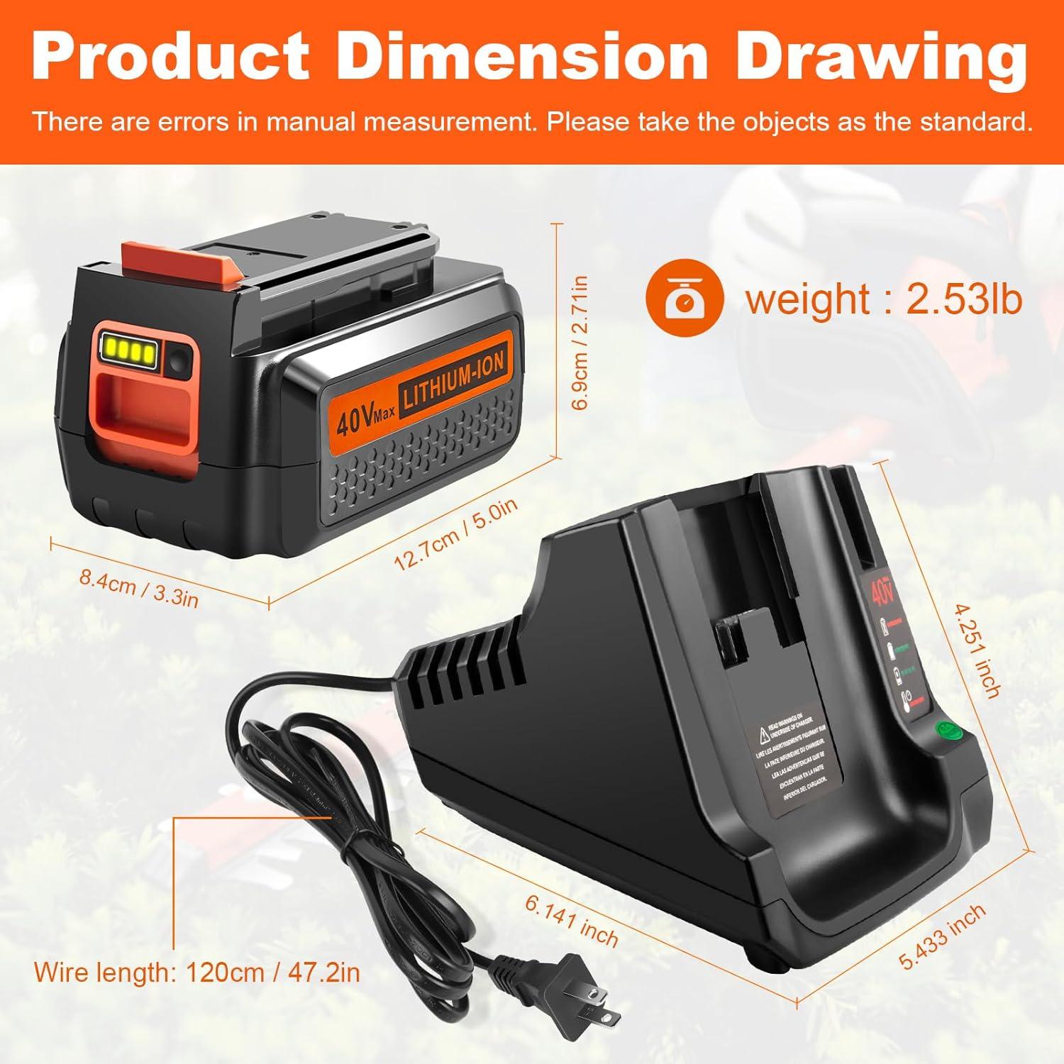 Batería de Litio 40V LBX2040 y Cargador Black and Decker