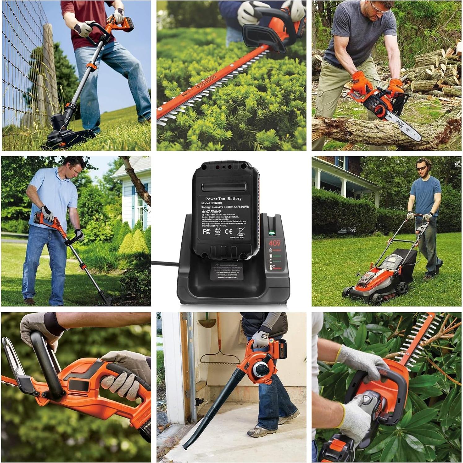 Batería de Litio 40V LBX2040 y Cargador Black and Decker