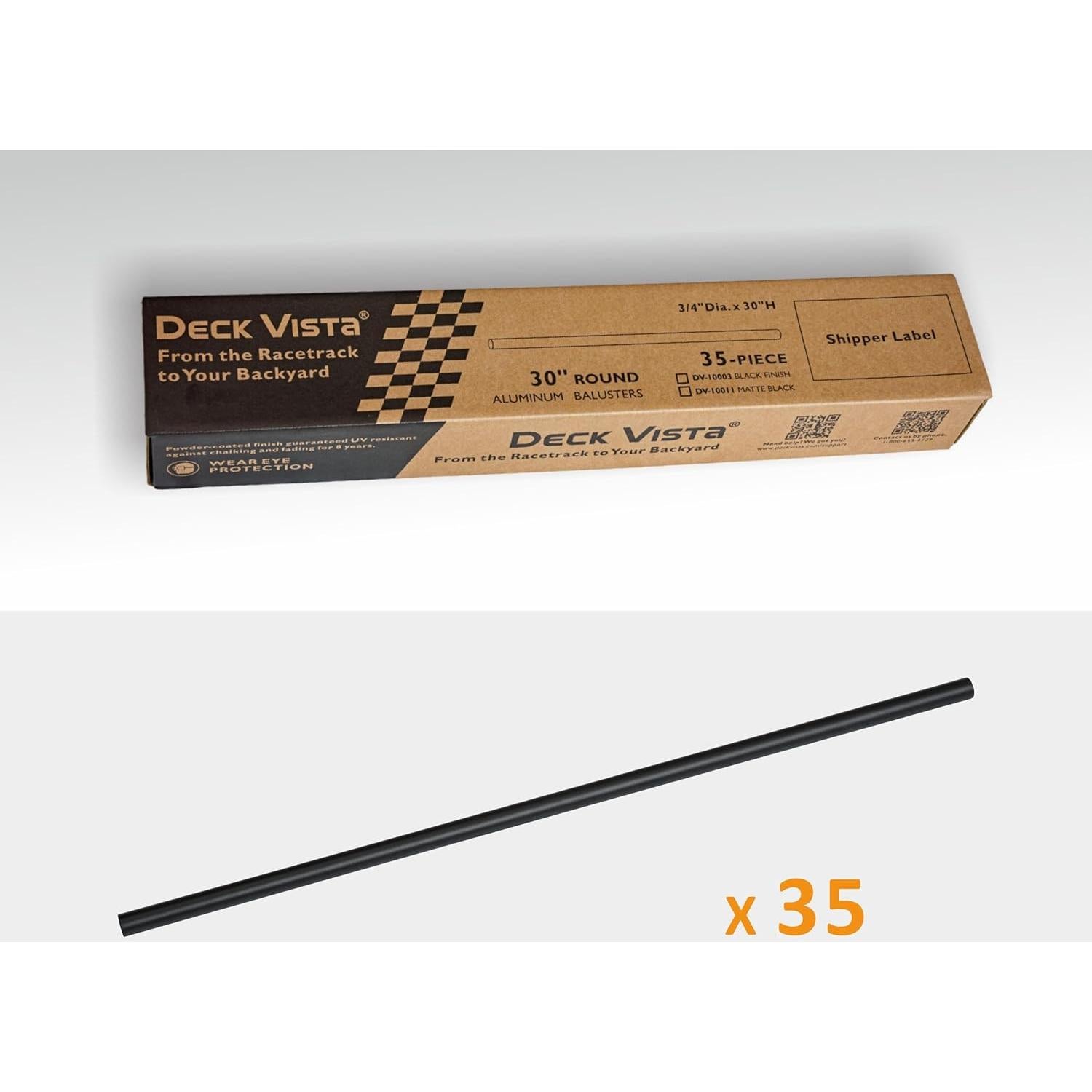 Balustre Redondo Aluminio 76,2 cm Deck Vista 35 Piezas