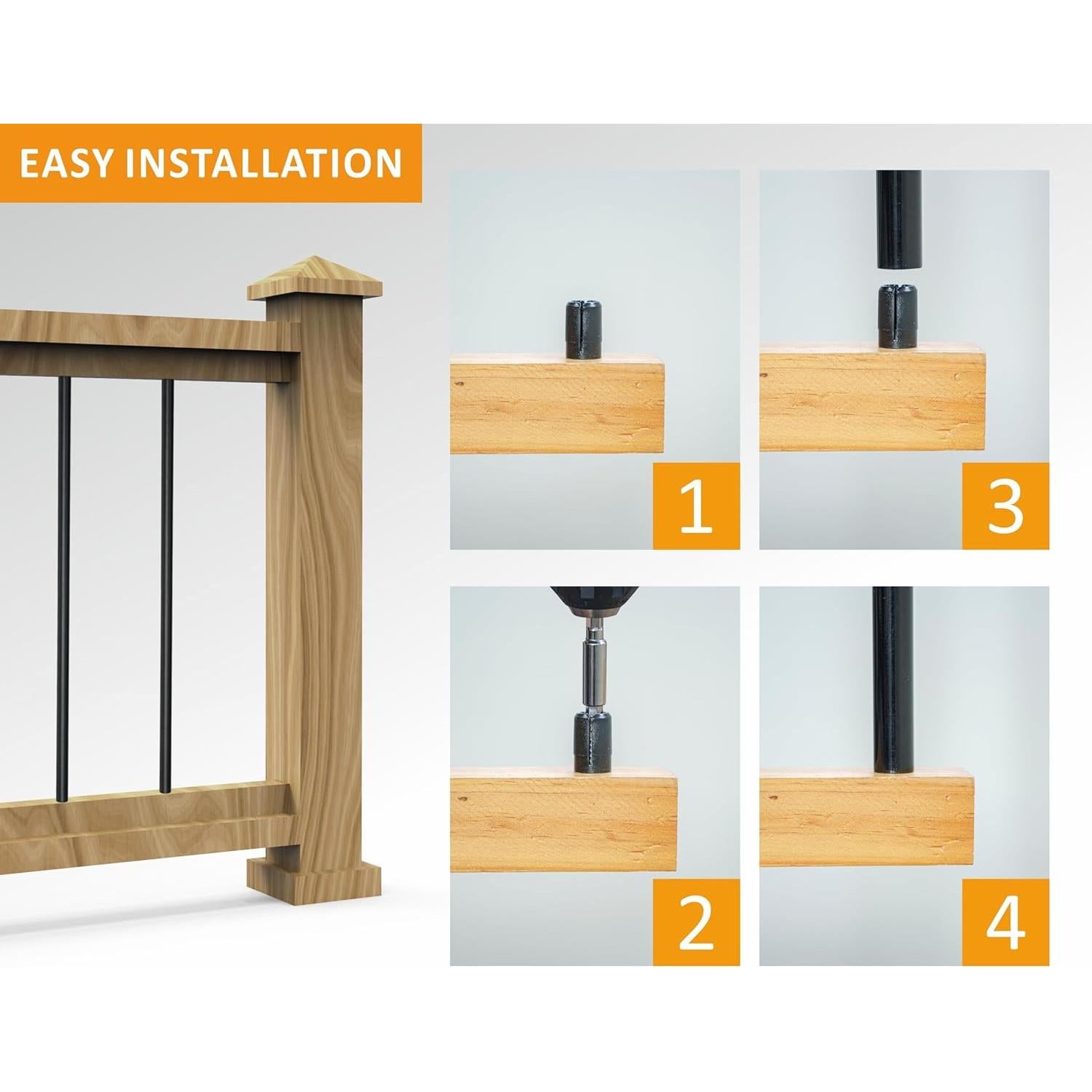 Balustre Redondo Aluminio 76,2 cm Deck Vista 35 Piezas