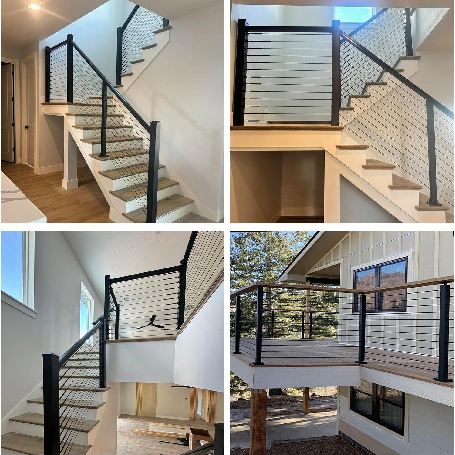 Kit Barandilla Cable Negro Toscoco 9 Piezas Acero Inoxidable