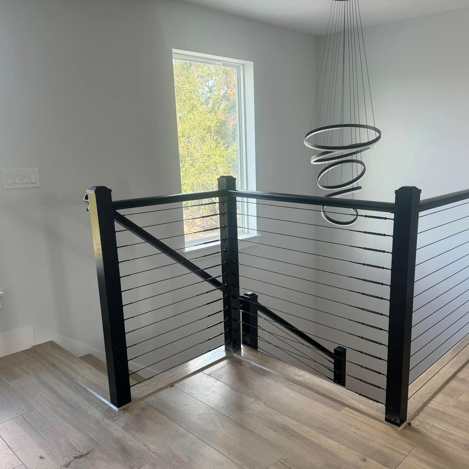 Kit Barandilla Cable Negro Toscoco 9 Piezas Acero Inoxidable