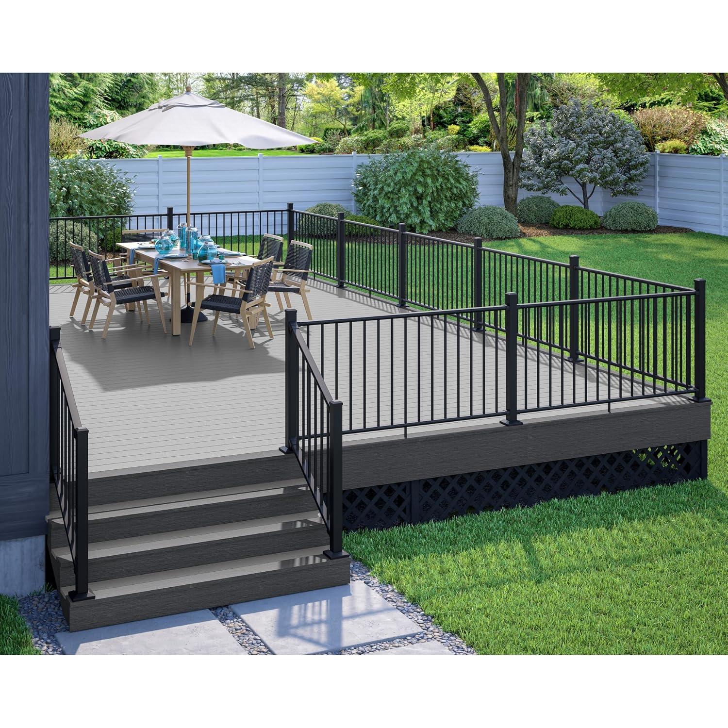 Kit de Poste de Aluminio Texturizado Negro Deckorators 44 in