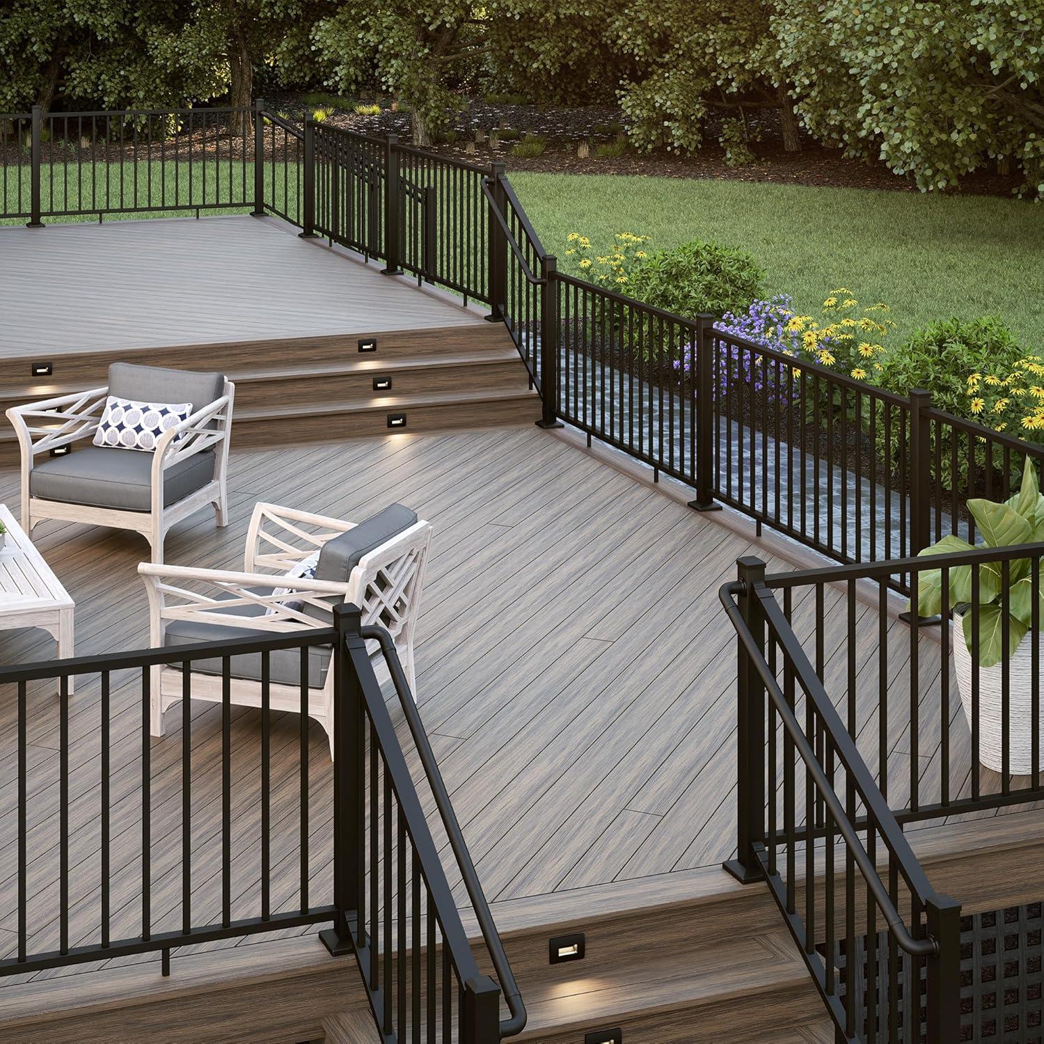 Kit de Poste de Aluminio Texturizado Negro Deckorators 44 in