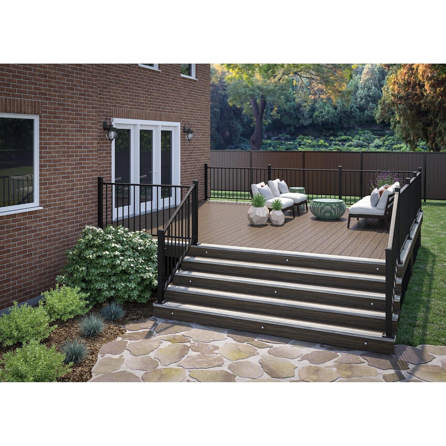 Kit de Poste de Aluminio Texturizado Negro Deckorators 44 in