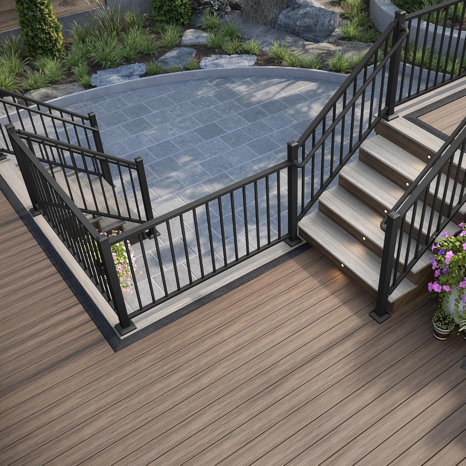 Kit de Poste de Aluminio Texturizado Negro Deckorators 44 in