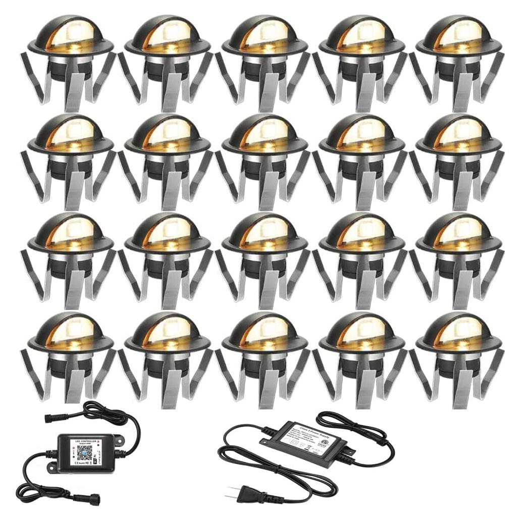 FVTLED Luces LED Empotradas 20pcs 12V Control WiFi Negro