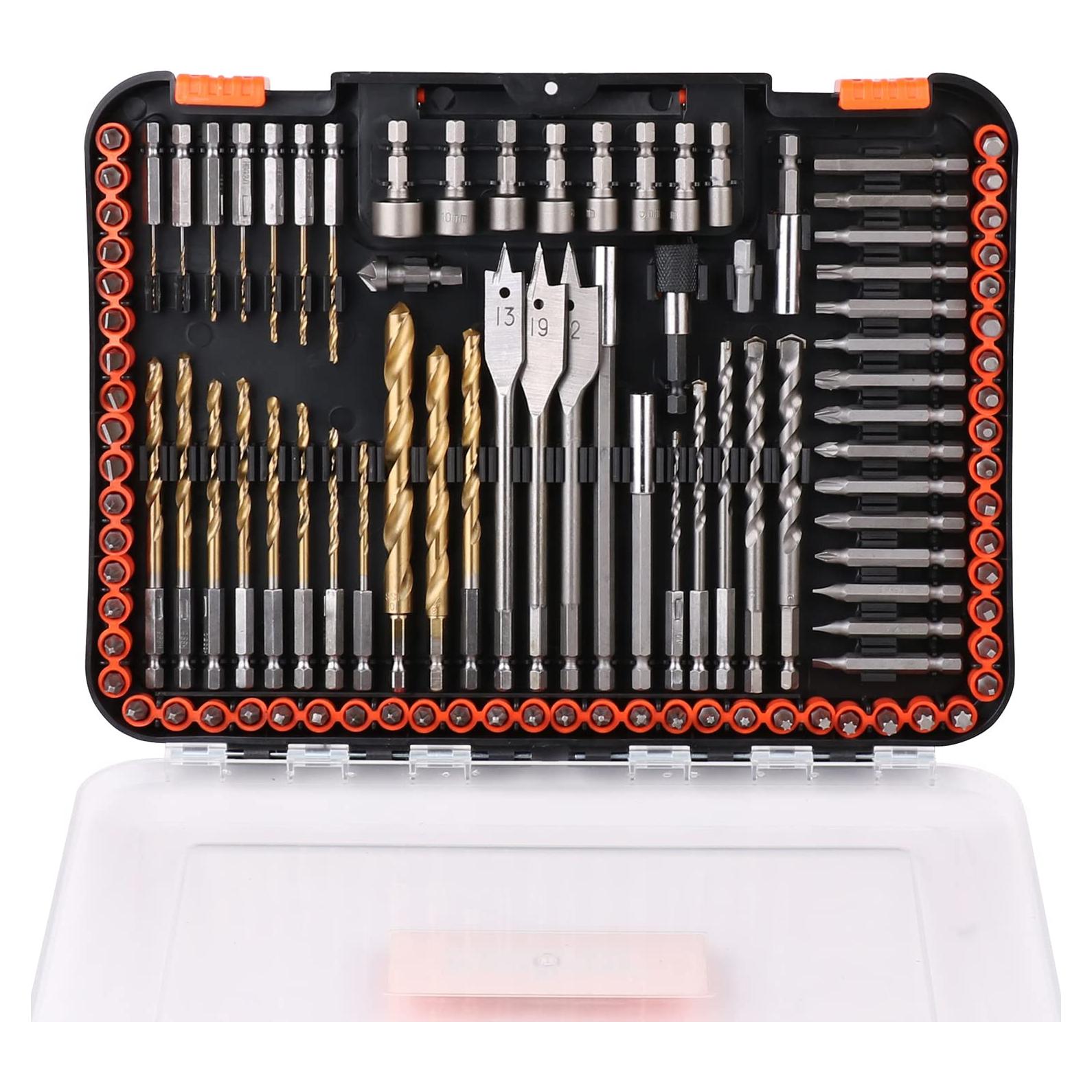 Juego de Brocas de Impacto HORUSDY 112 Piezas con Estuche