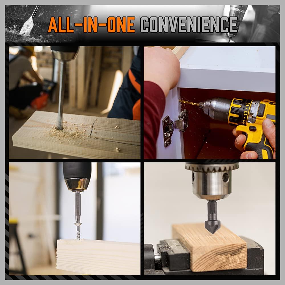 Juego de Brocas de Impacto HORUSDY 112 Piezas con Estuche