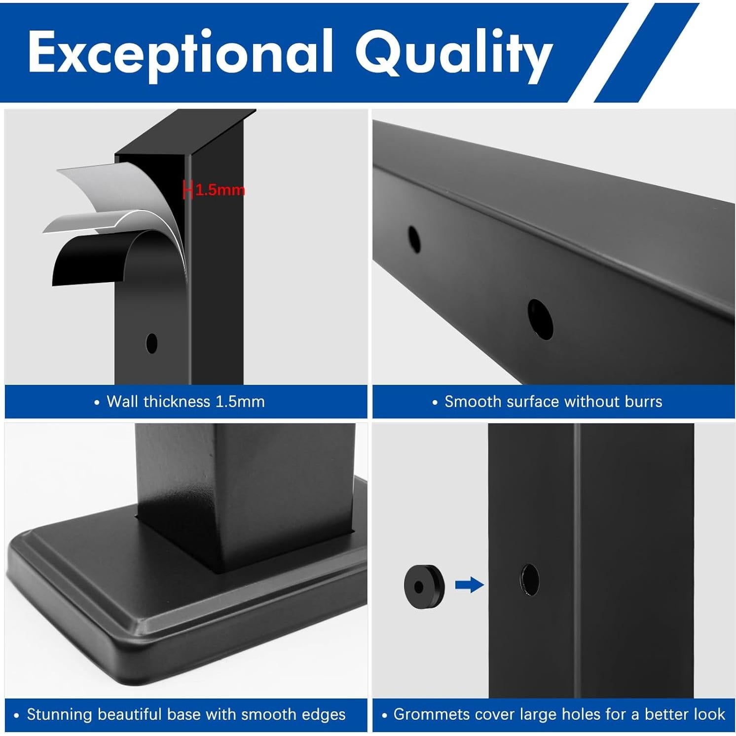 Kit de barandilla de cable Gyykzz para escaleras 3 postes 42 cm