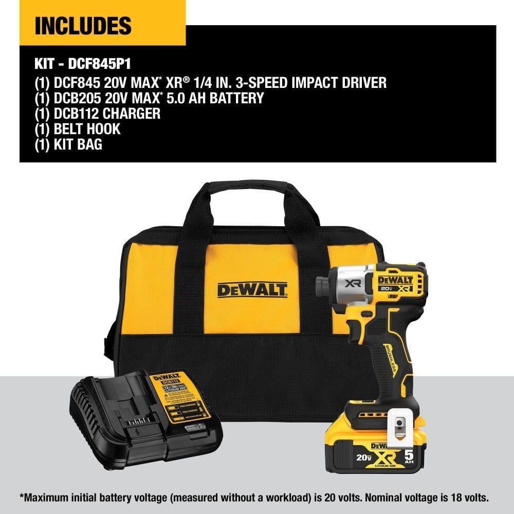 Destornillador de Impacto DEWALT 20V MAX 3 Velocidades