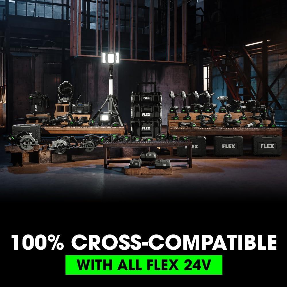 Destornillador de Impacto FLEX 24V con 2 Baterías 2.5Ah