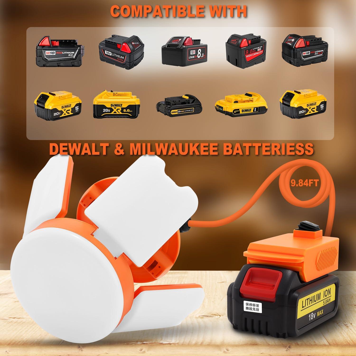 Luz de Trabajo LED NS 6000LM 18V para Milwaukee y Dewalt