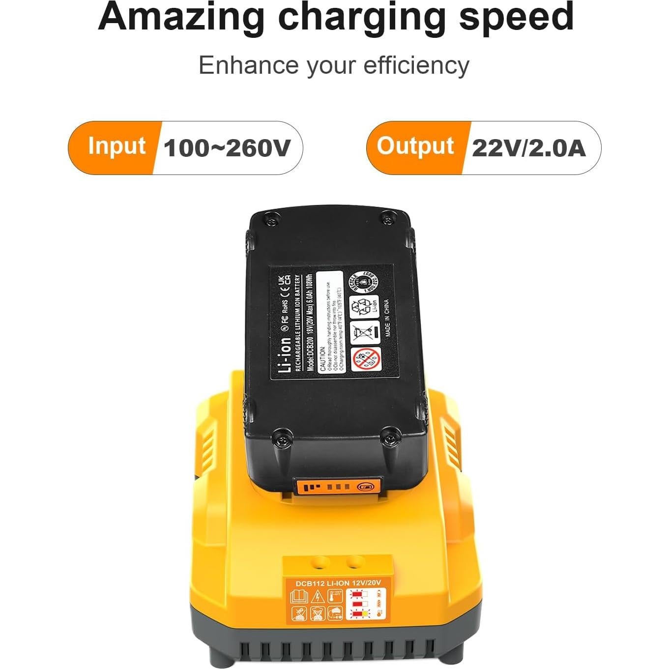 Batería 20V 6.0Ah TeenPower + Cargador DCB112 2Pcs