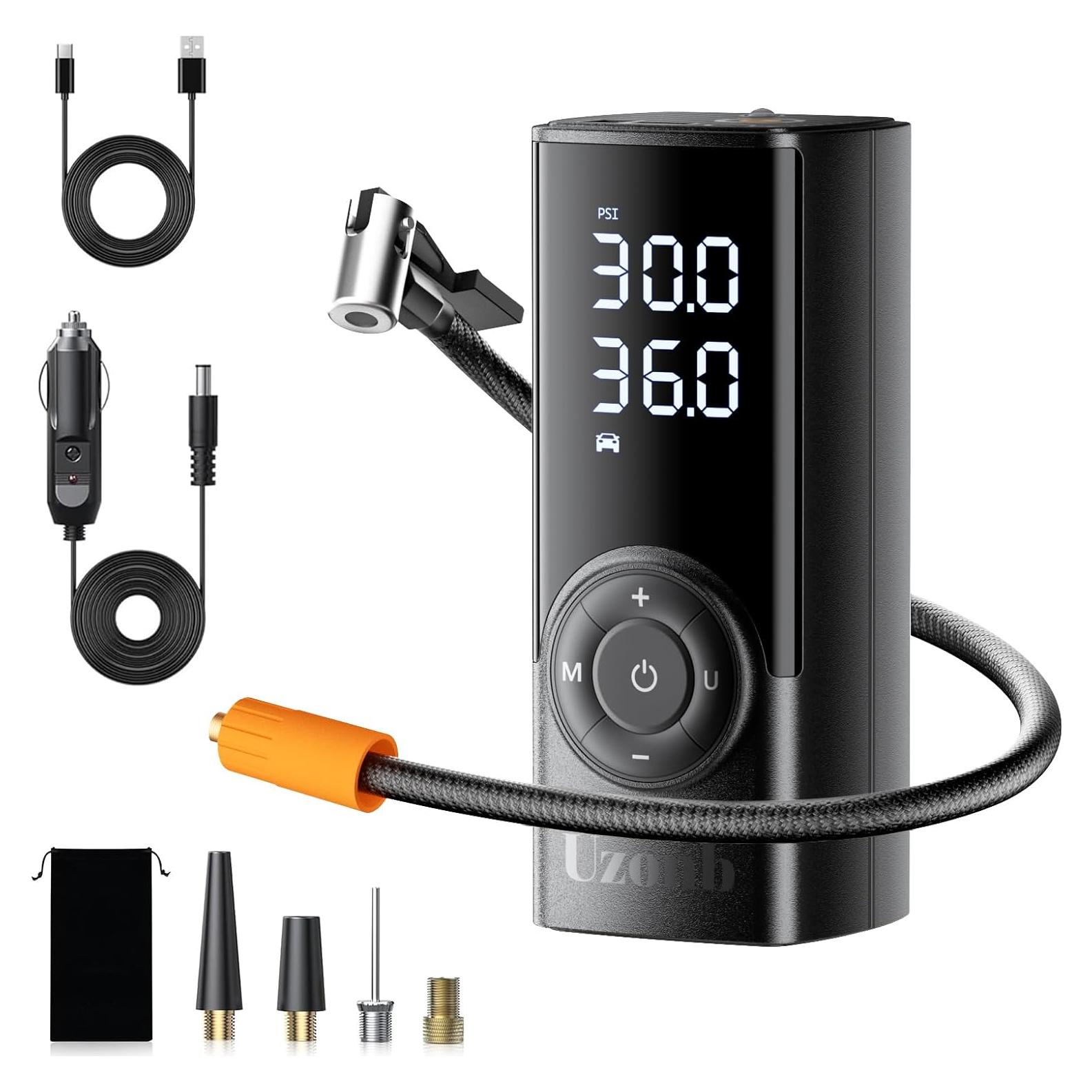 Compresor de Aire Portátil Uzonb TM-A 12V con Manómetro Digital