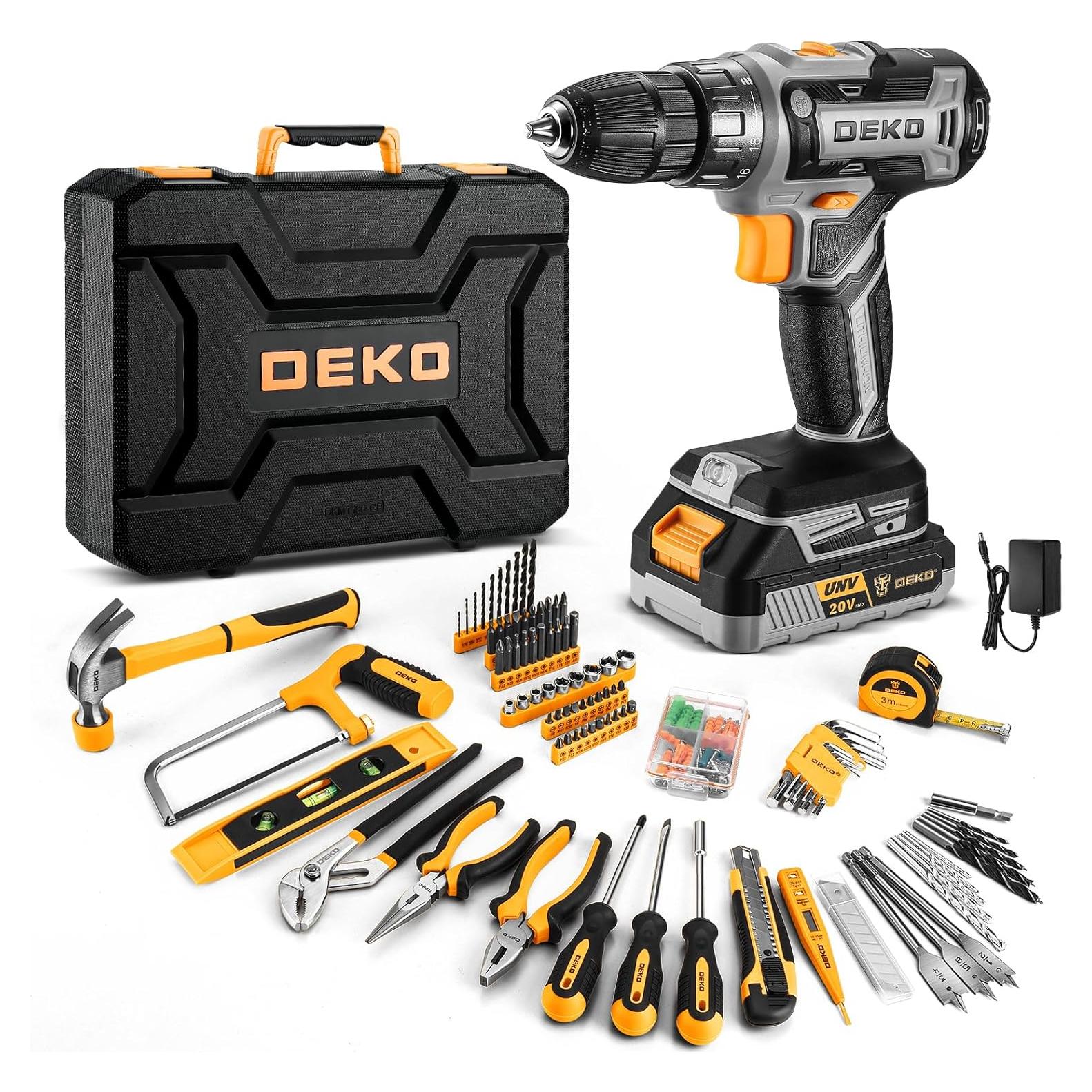 Juego de Herramientas DEKOPRO 20V Taladro Eléctrico y Accesorios