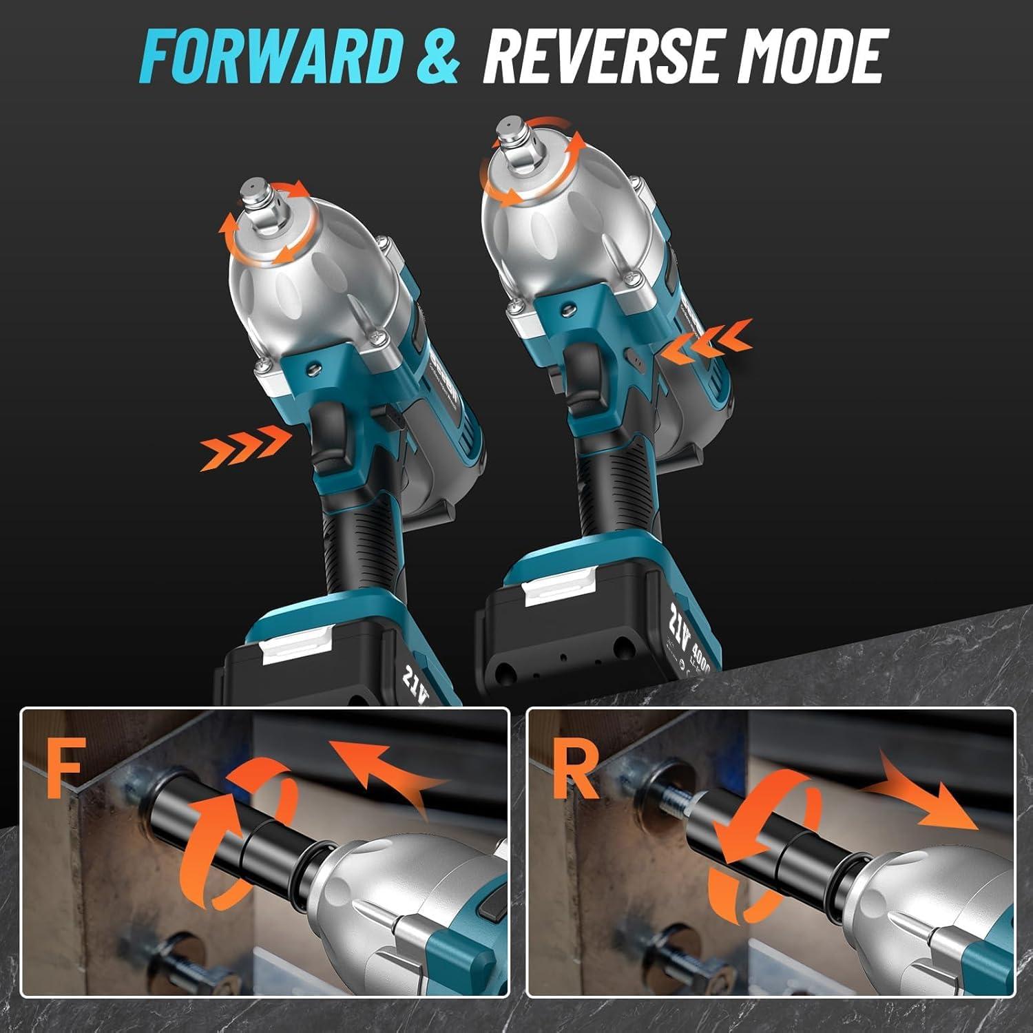 Llave de Impacto Seesii 900N.m 21V 2 Baterías y Estuche