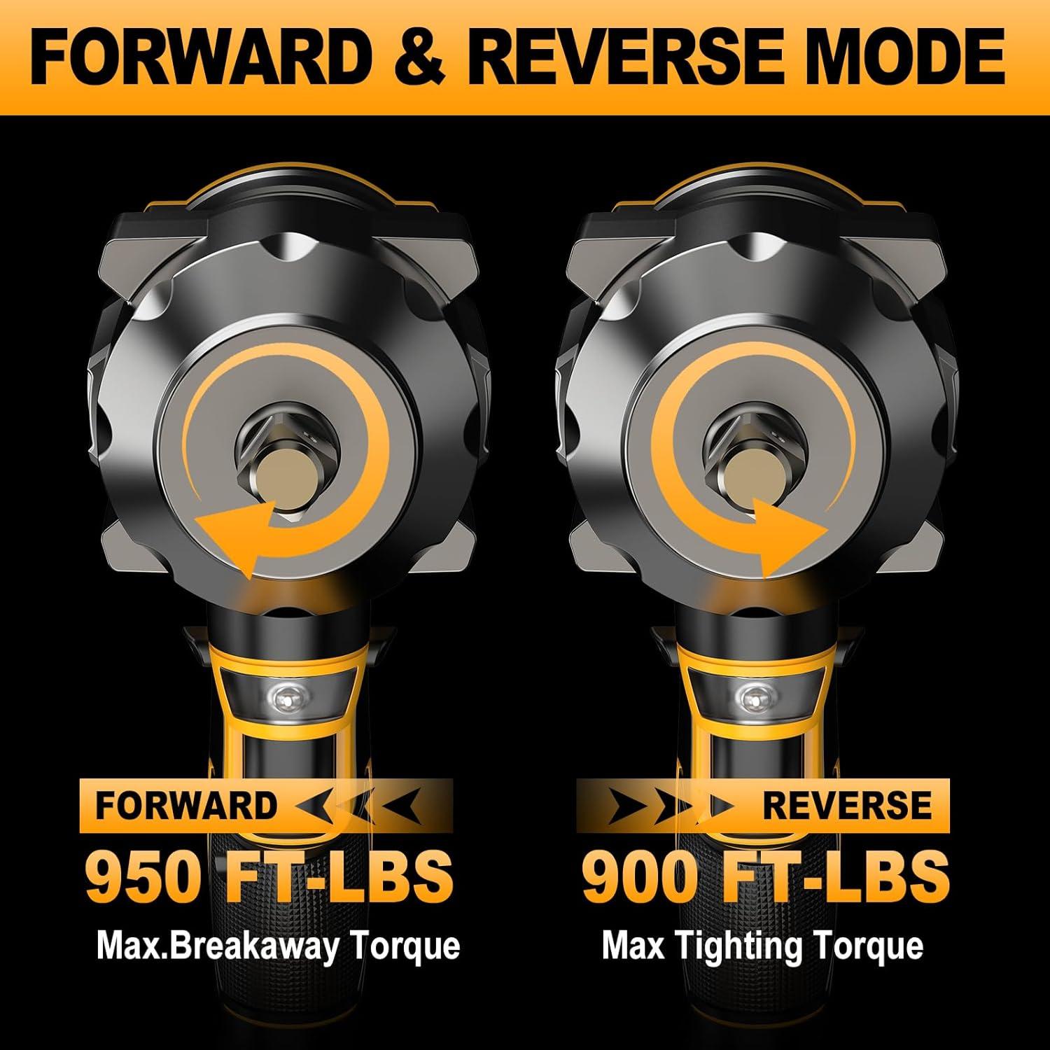 Llave de impacto inalámbrica 1/2" Dewalt 20V 1200N.m con dados