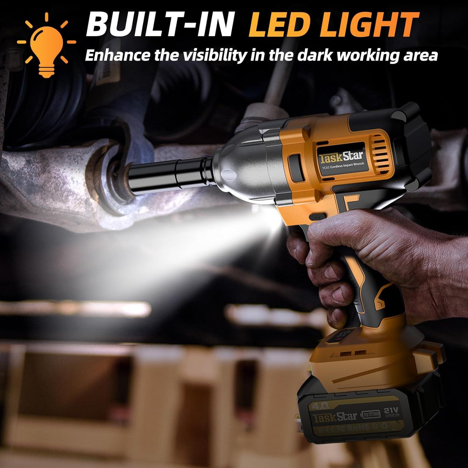 Llave de impacto inalámbrica TaskStar 900N.m 21V 3300RPM