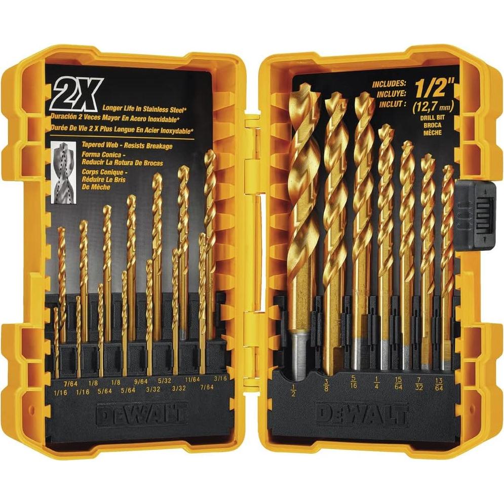 Juego de Brocas DEWALT 21 Piezas Nitruro de Titanio