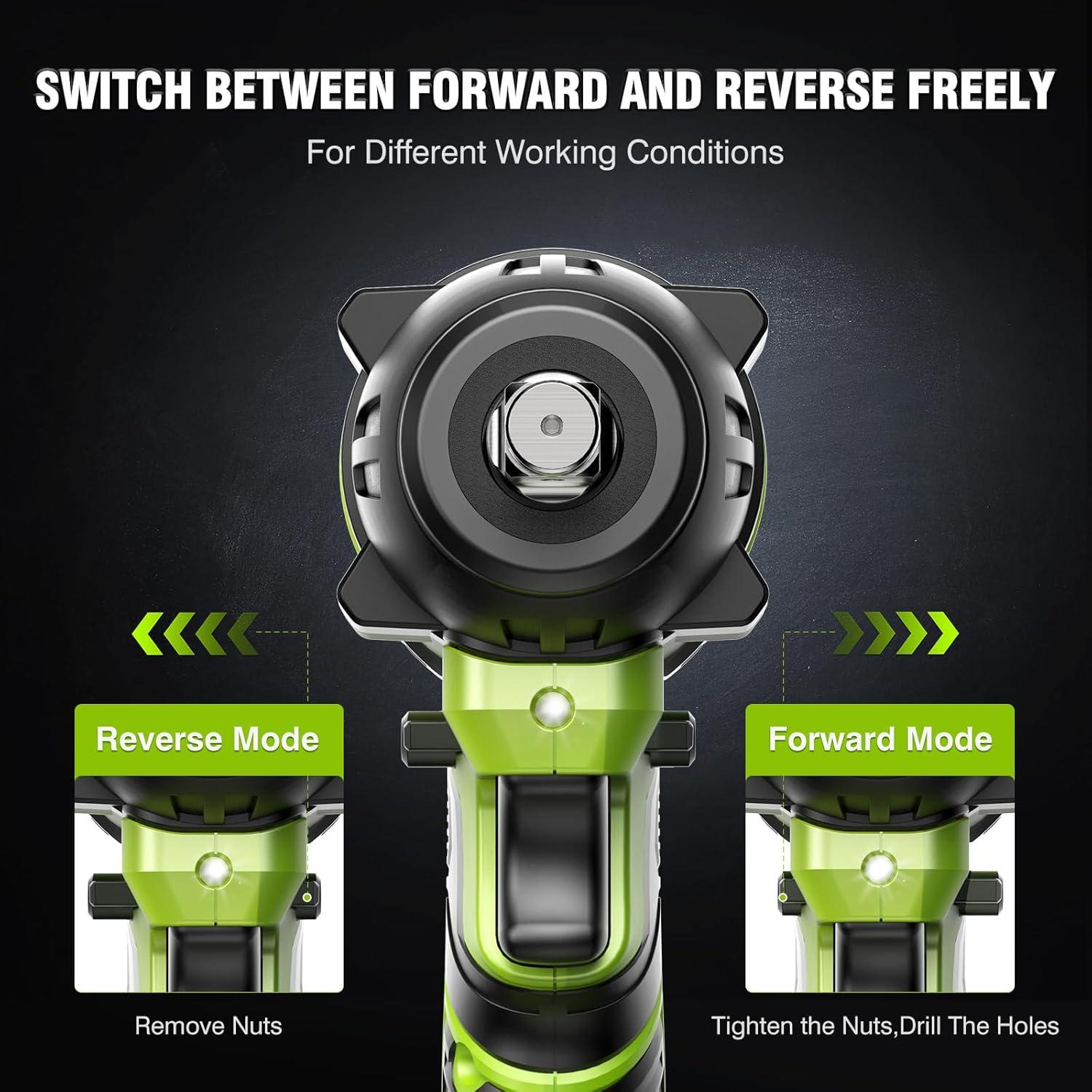 Llave de impacto inalámbrica Robustrue 550N.m 2800RPM 2 baterías