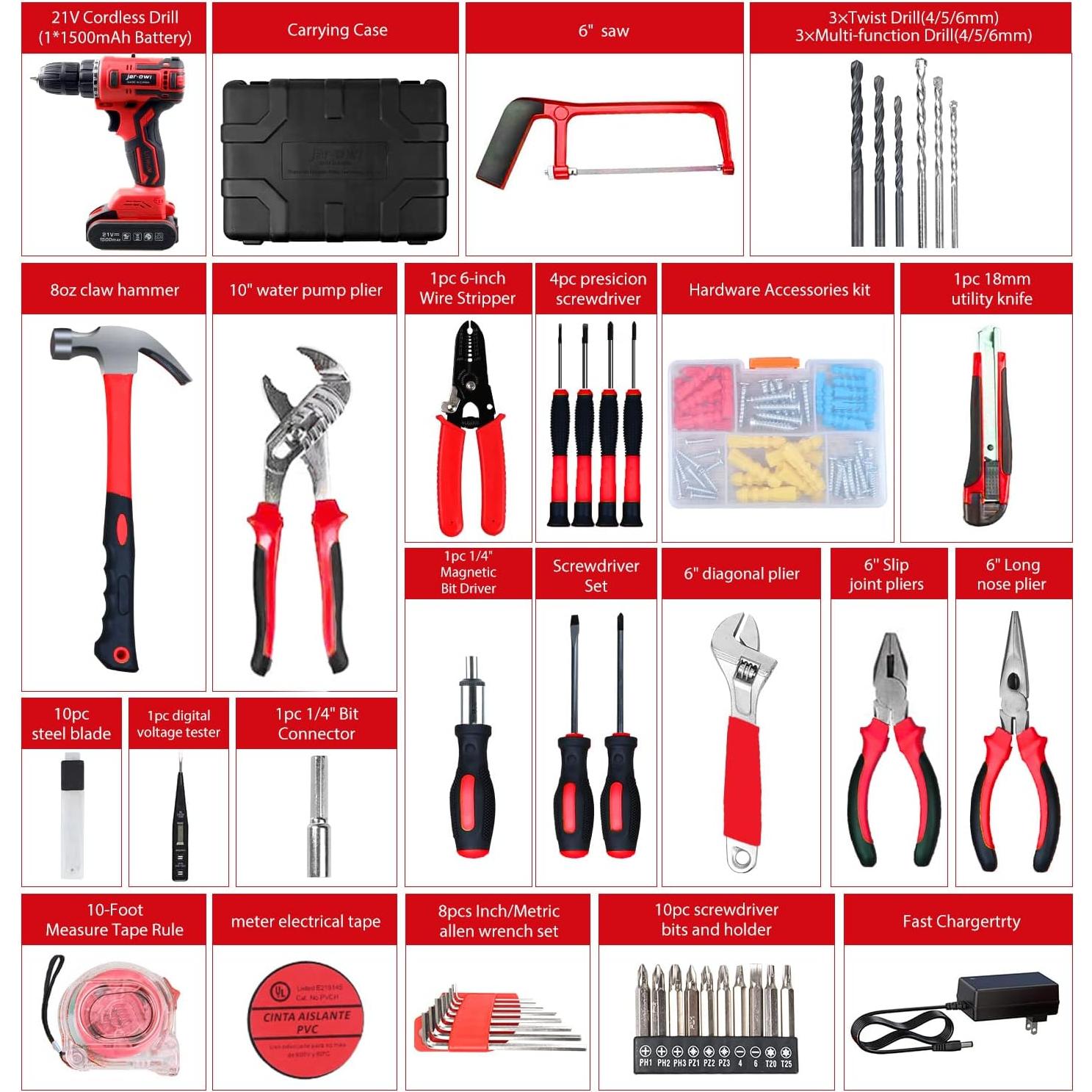 Taladro Inalámbrico jar-owl 21V 319 Nm 2 Velocidades