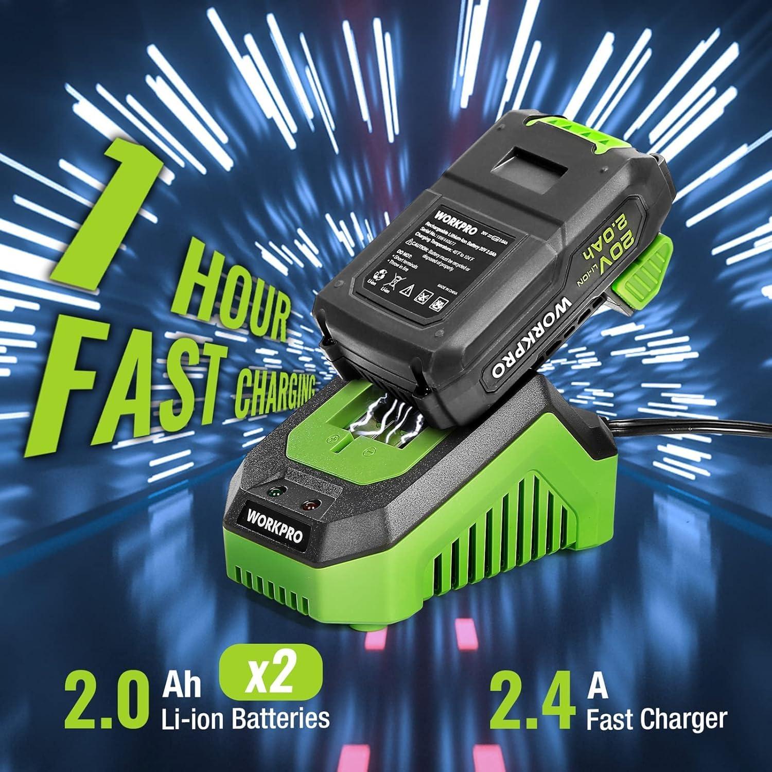 Taladro Inalámbrico WORKPRO 20V con 102 Accesorios