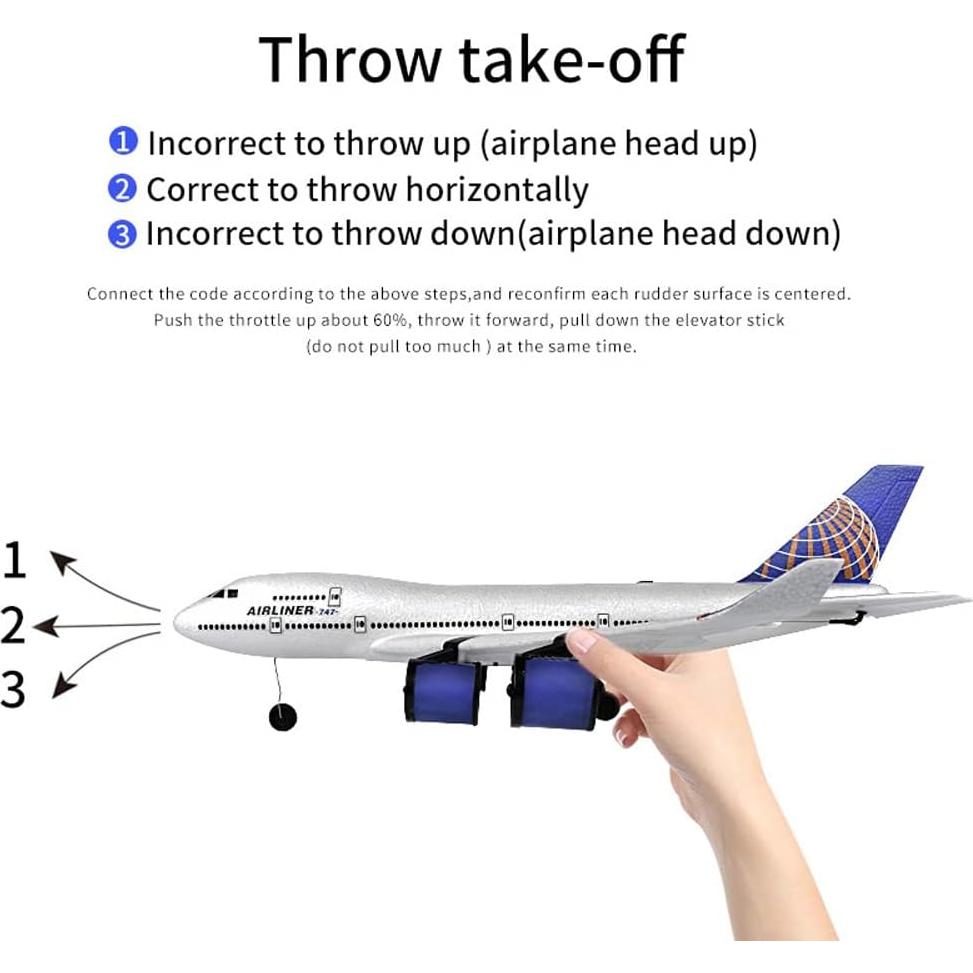 Avión RC A-747 SSBHDM con Faro LED y Control 3 Canales