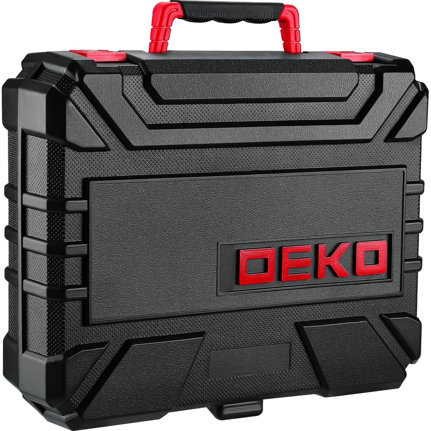 DEKOPRO Taladro Inalámbrico 8V Rojo Kit de 126 Piezas