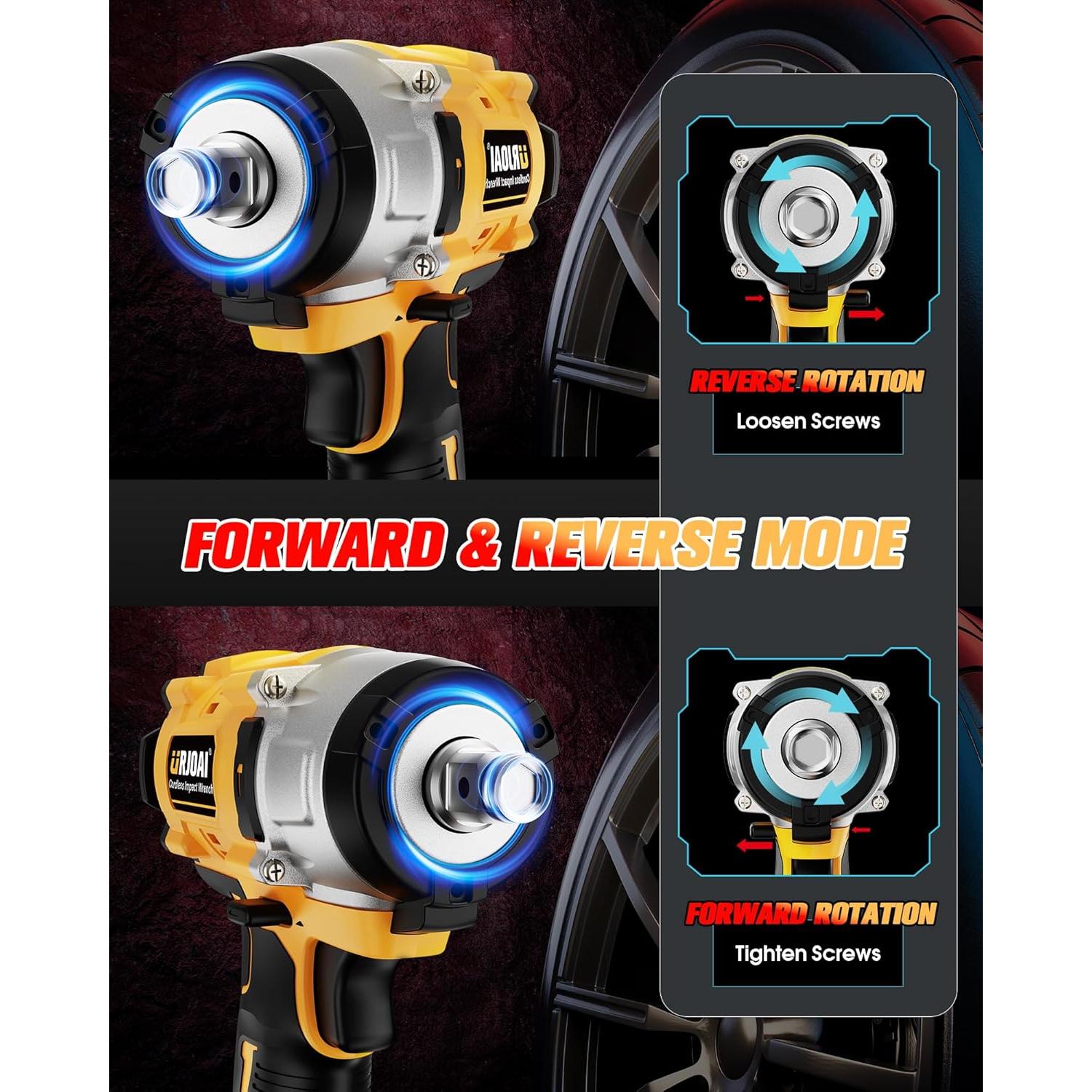 Llave de impacto inalámbrica Urjoai 800N.m 21V 2 baterías 4Ah