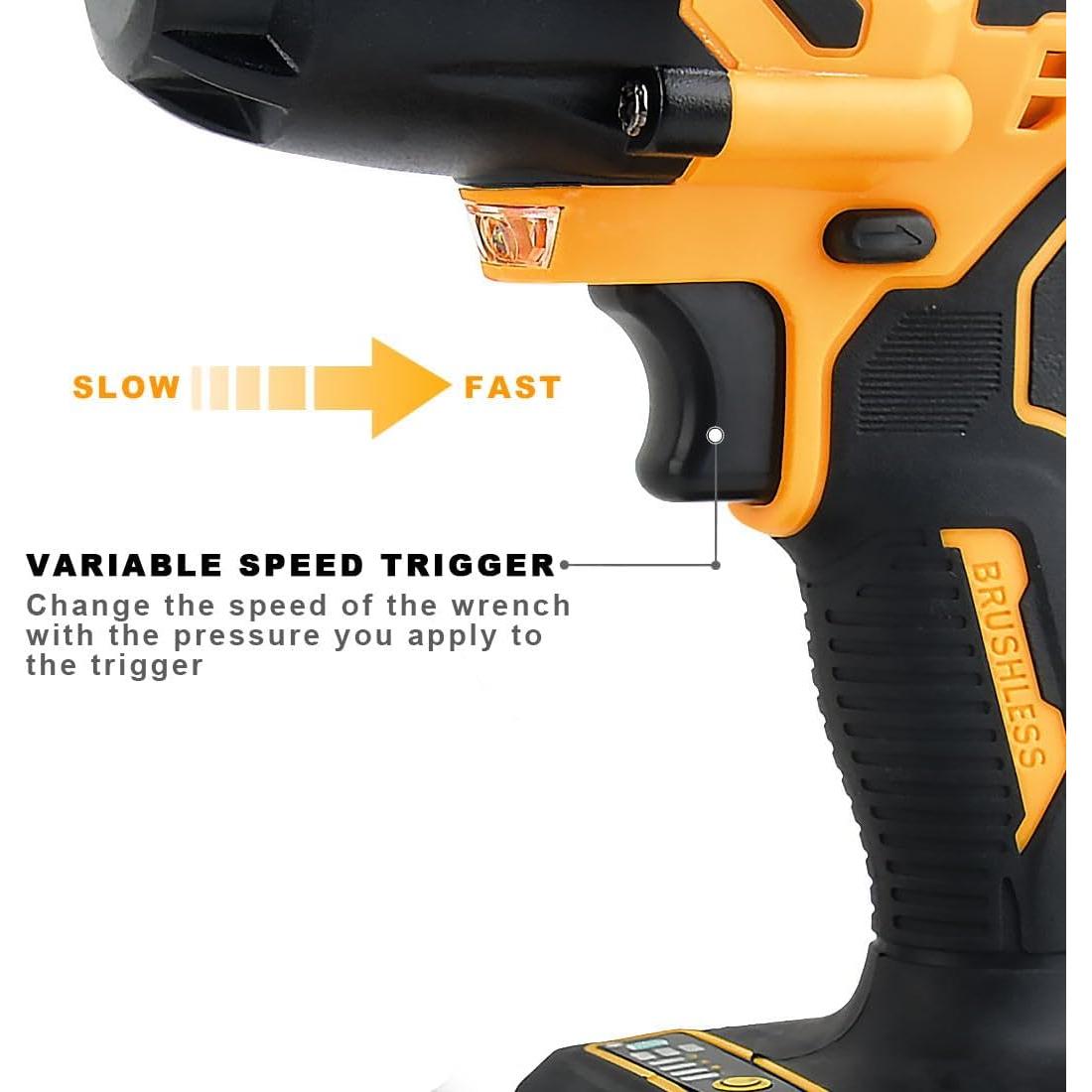 Llave de impacto inalámbrica AUTOJARE 20V 650N.m 3 en 1