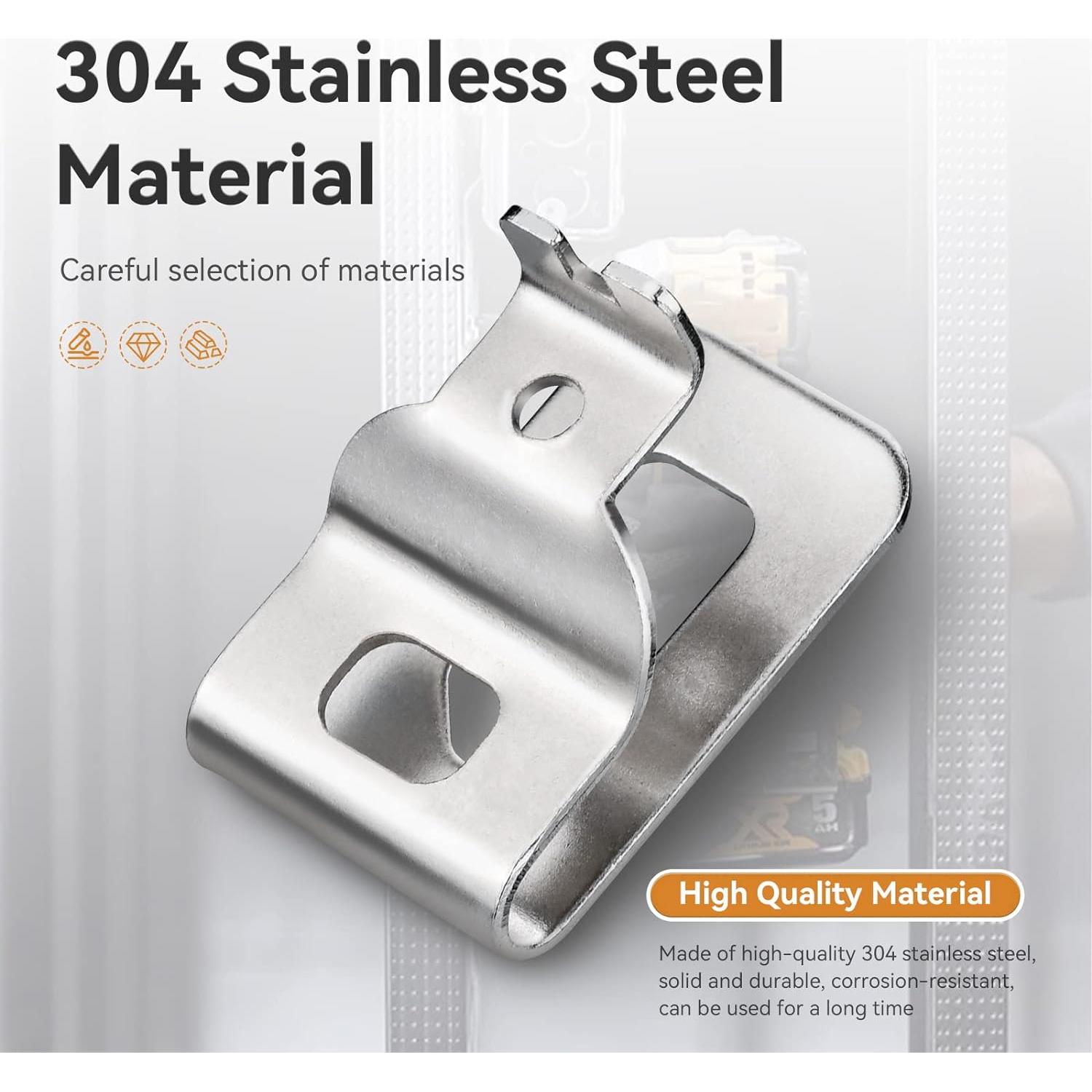 Clips de Cinturón Dewalt 6 Piezas Acero Inoxidable 304