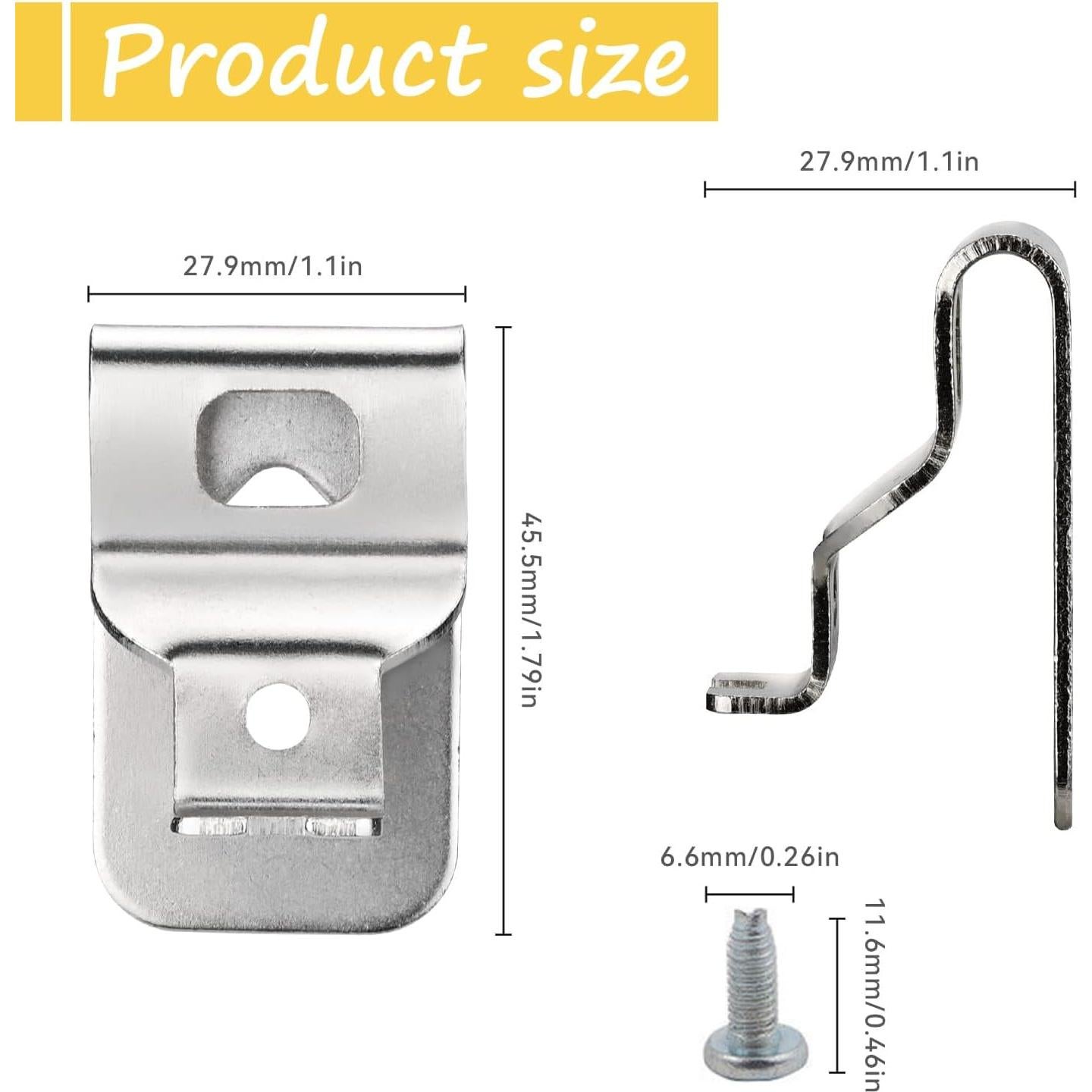 Clip de Cinturón Dewalt N268241 Acero Inoxidable 2 Piezas