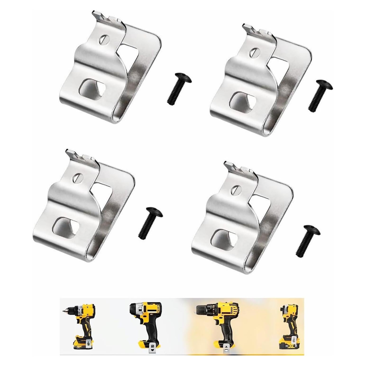 Clips de Cinturón Acero Inoxidable Dewalt 20V - Paquete de 4