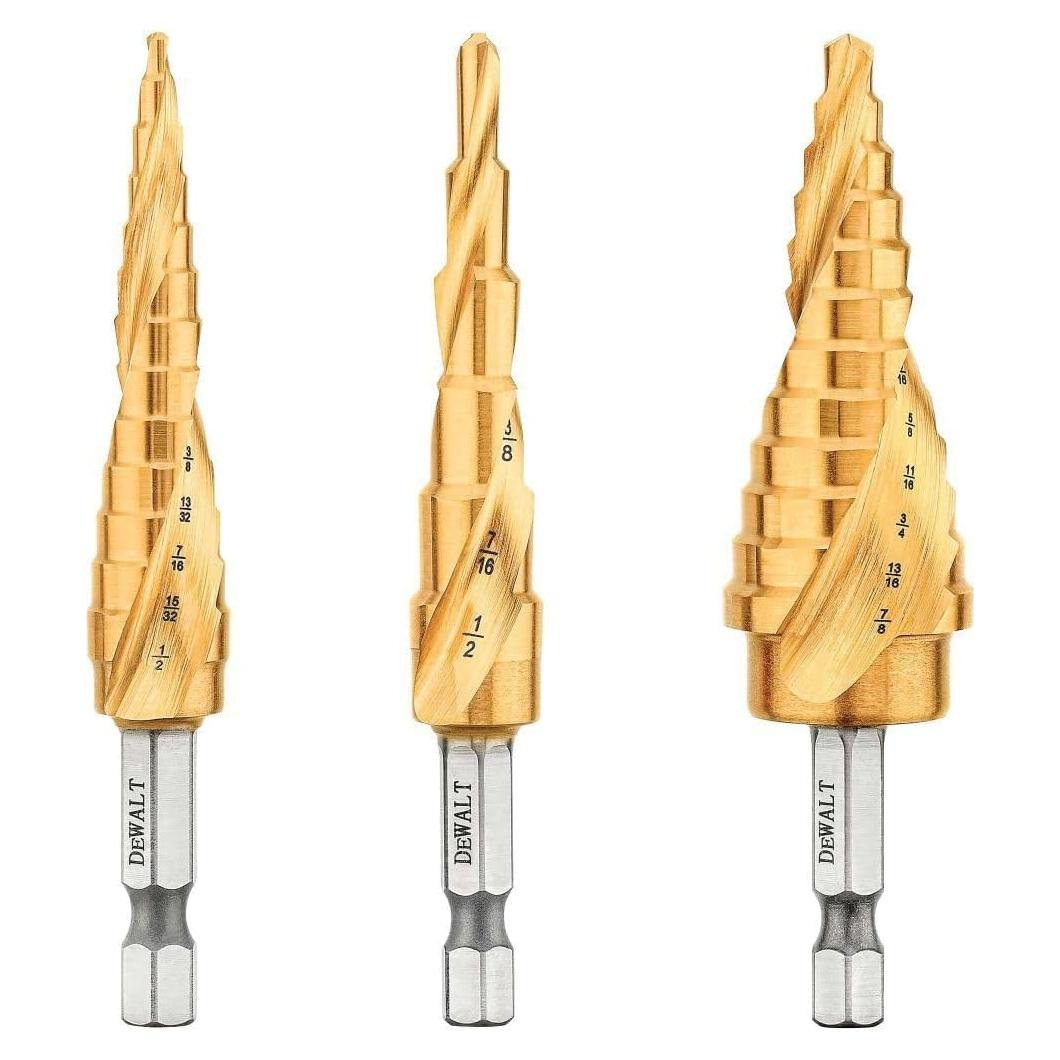 Juego de Brocas Escalonadas DEWALT 3 Piezas Titanio