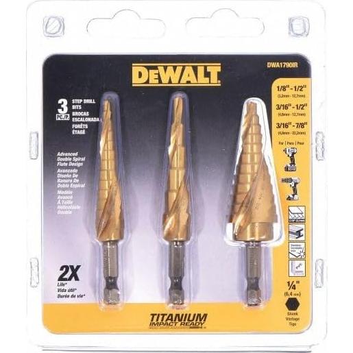 Juego de Brocas Escalonadas DEWALT 3 Piezas Titanio