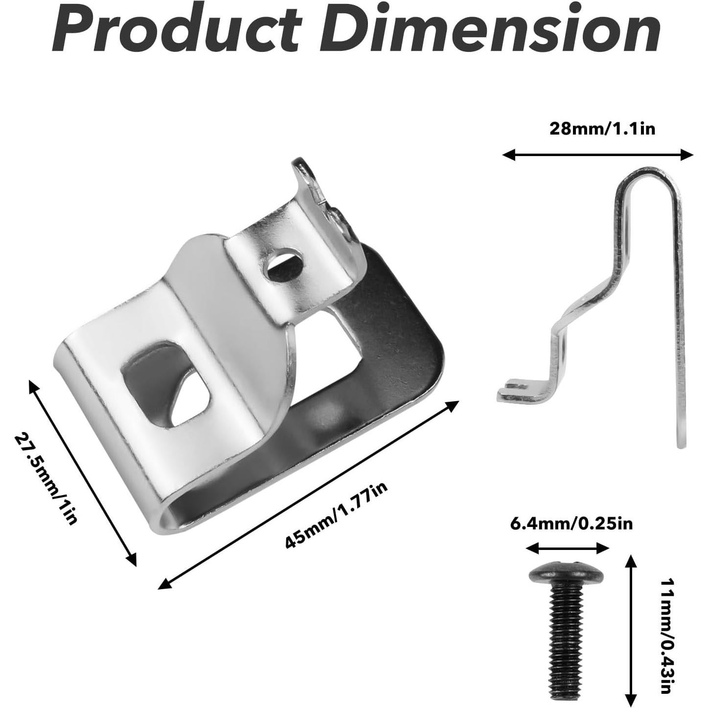 6 Clips de Cintura Dewalt Acero Inoxidable 304 N268241