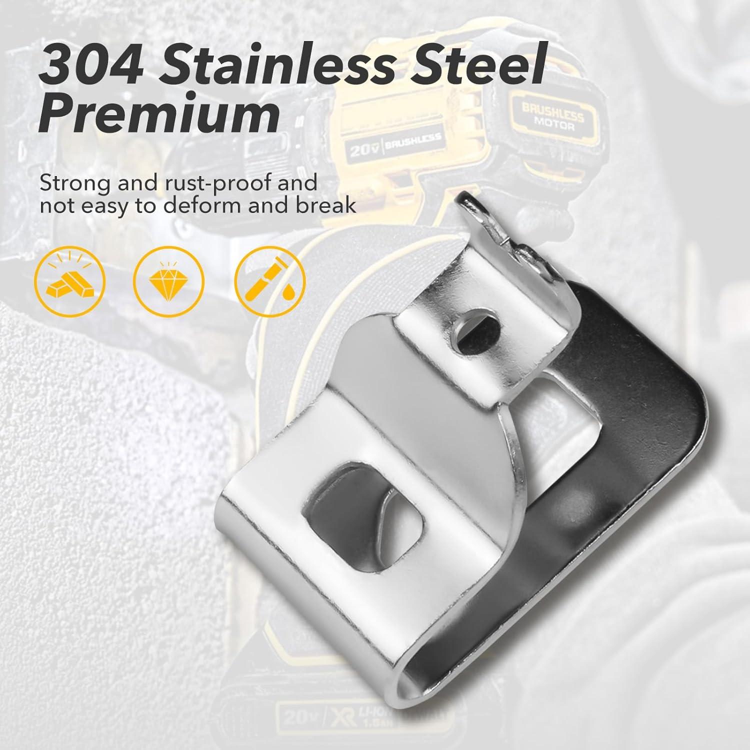 6 Clips de Cintura Dewalt Acero Inoxidable 304 N268241